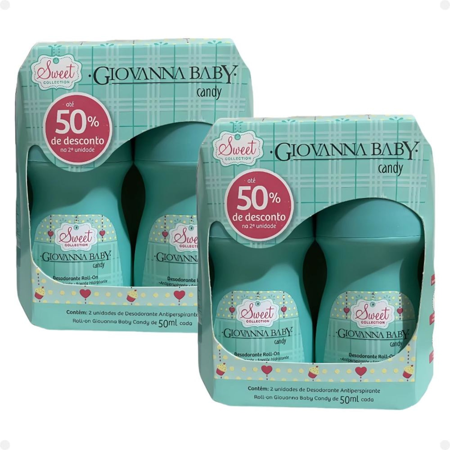 Kit Giovanna Baby: 4 Desodorante Roll-On Candy