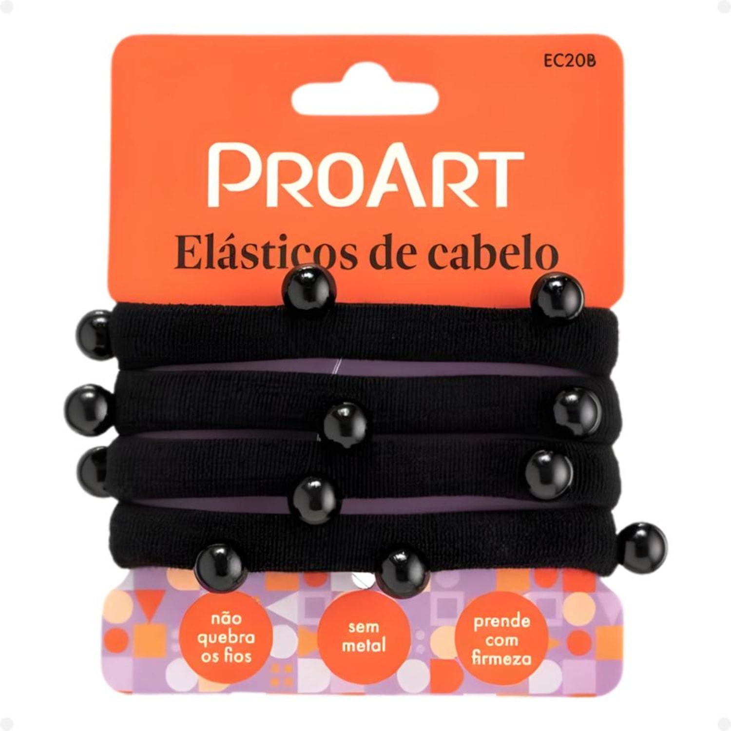 ProArt Bolinhas Cor Preto Ec20b - Elásticos De Cabelo (4 Unidades)