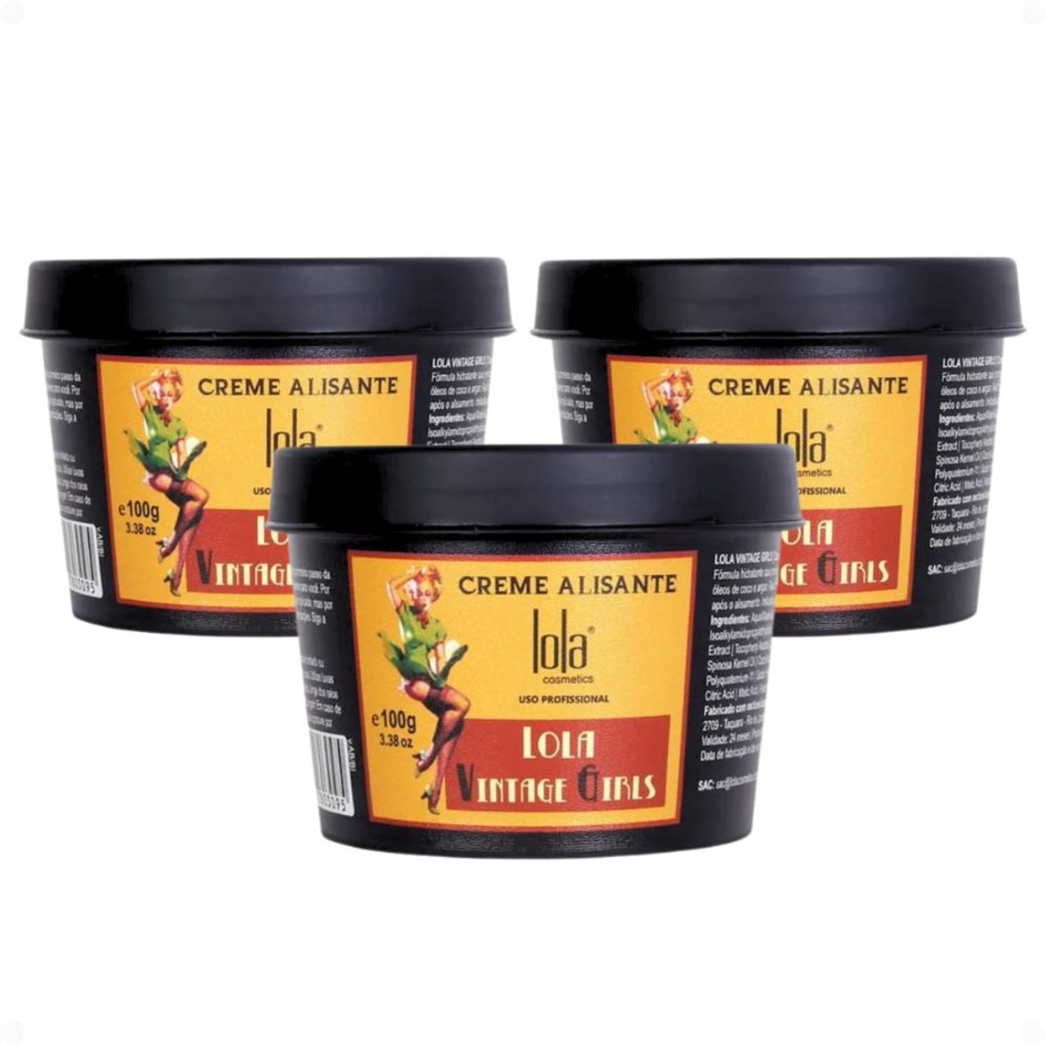 Kit Lola Vintage Girls: 3 Cremes Alisante 100g