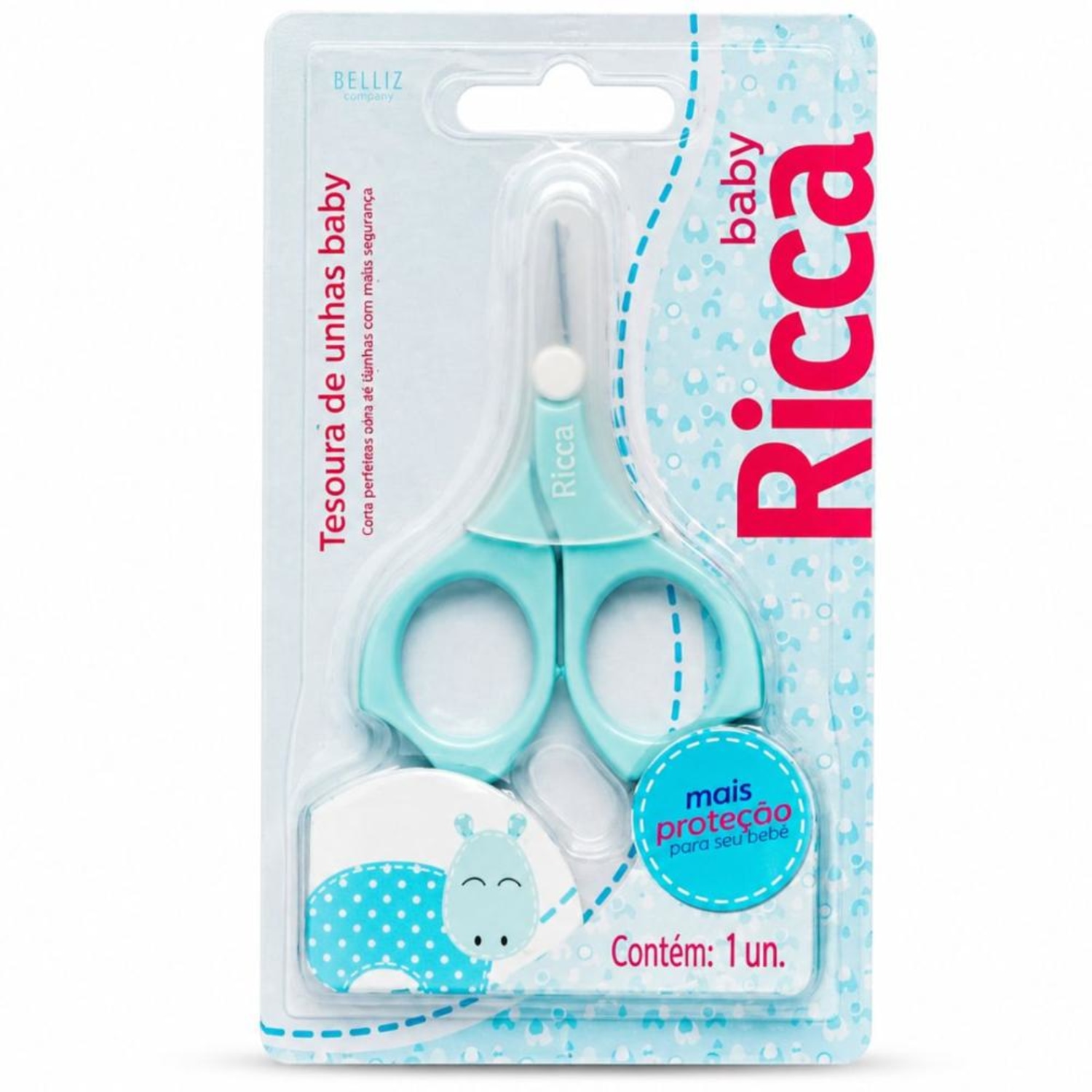 Tesoura de Unhas Ricca Baby Azul Cód:1656