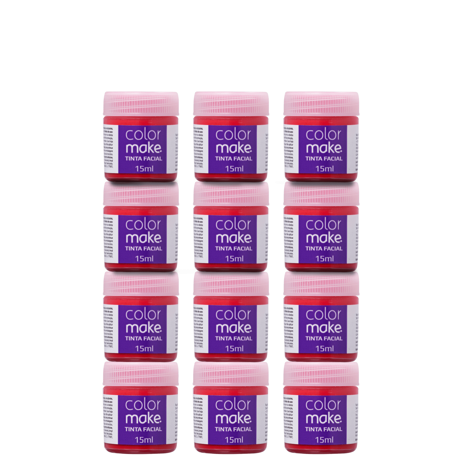 Kit Colormake em Caixa Vermelho - Tinta Líquida 12x15ml