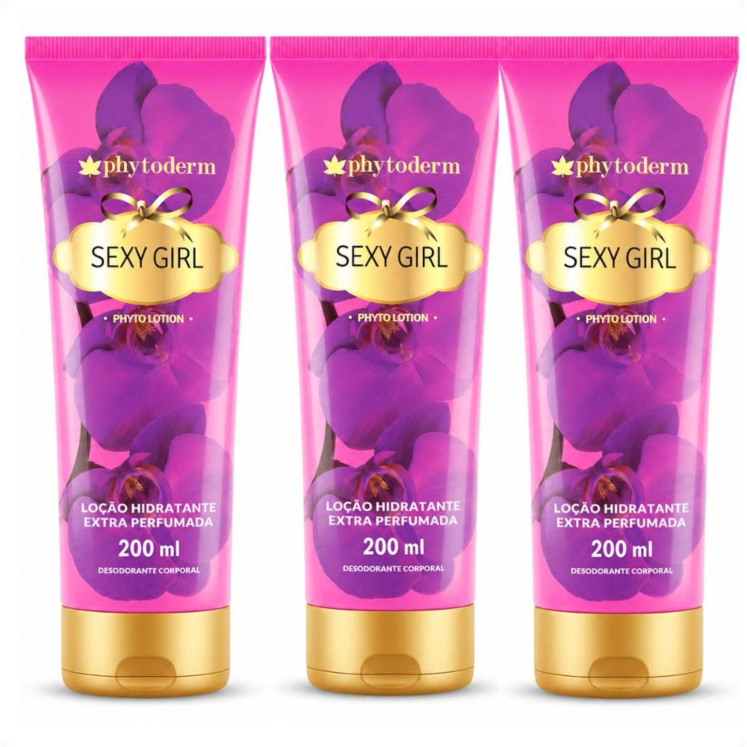Kit Phytoderm: 3 Loção Hidratante Deo Colônia Sexy Girl 200ml