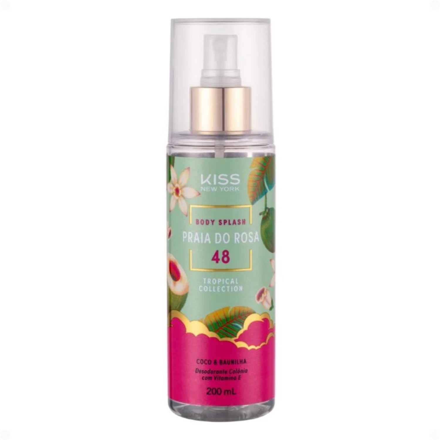 Body Splash Kiss Ny Tropical Collection Praia Do Rosa 48 Coco & Baunilha 200ml