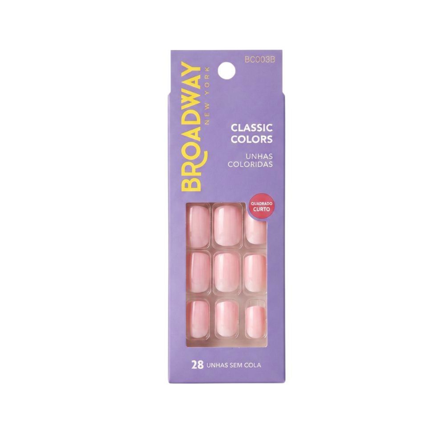 Unhas Postiças Kiss Ny Broadway Quadrado Curto Love Red Bco03b