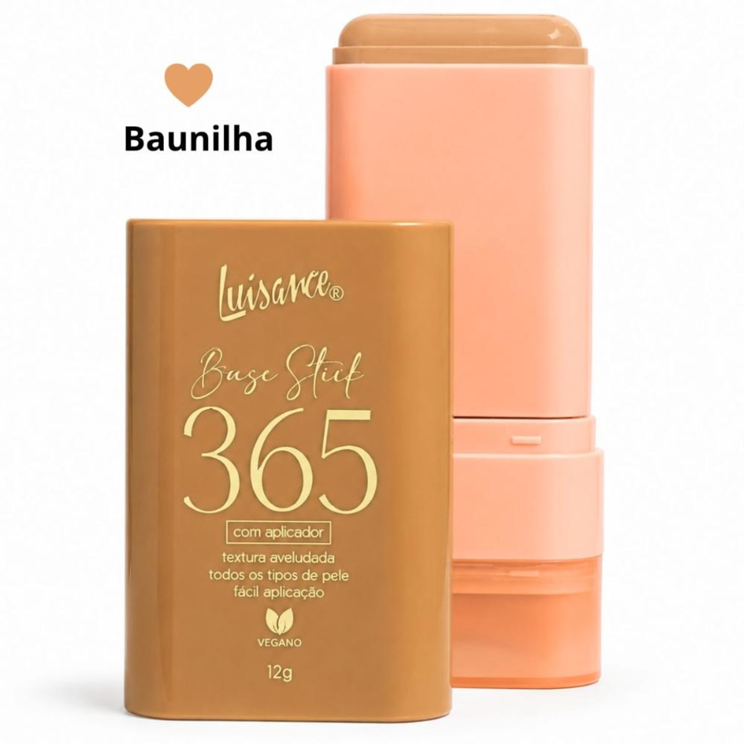 Base Stick Luisance 365 Com Aplicador 12g Baunilha