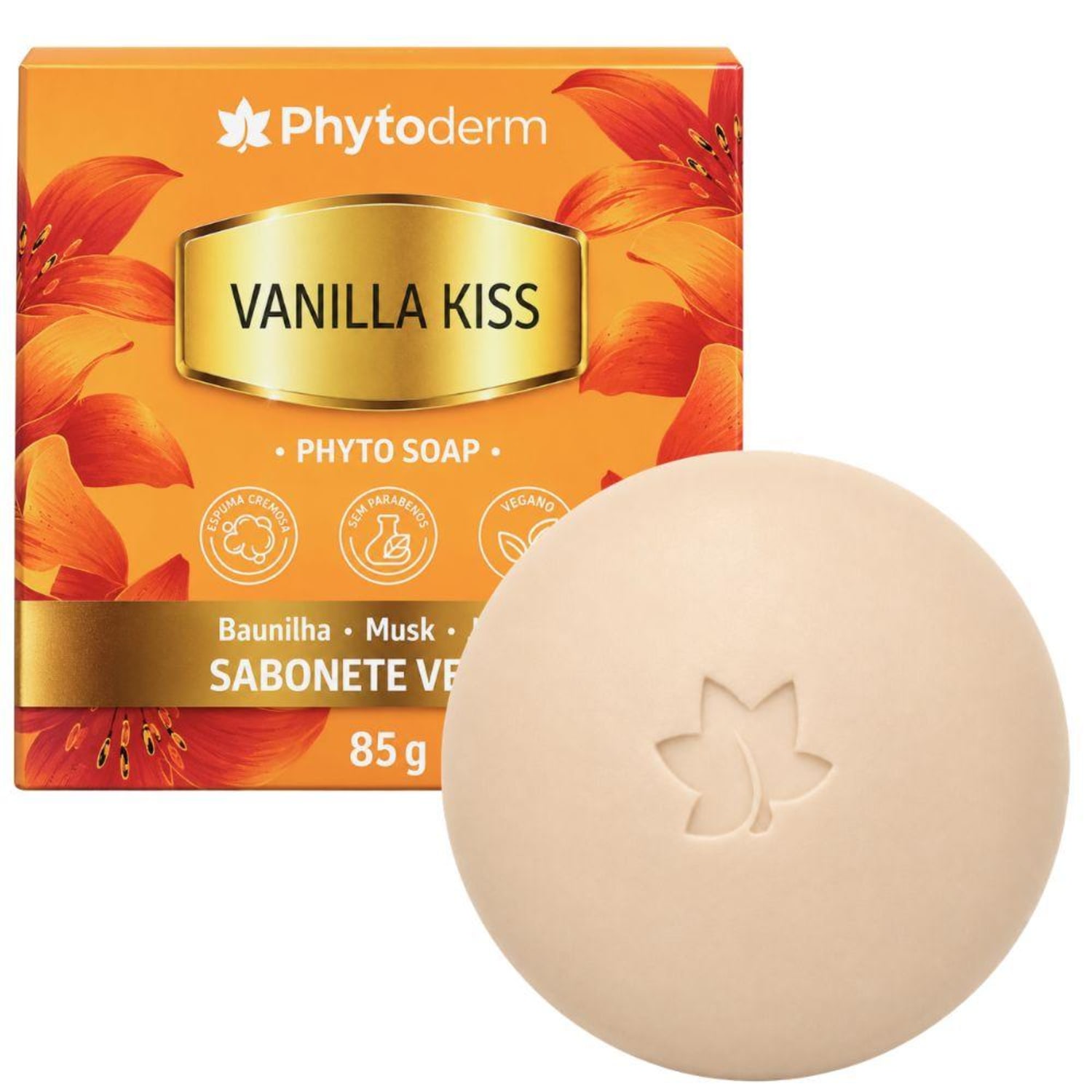 Sabonete Vegetal Phytoderm Vanilla Kiss Phyto Soap 85g