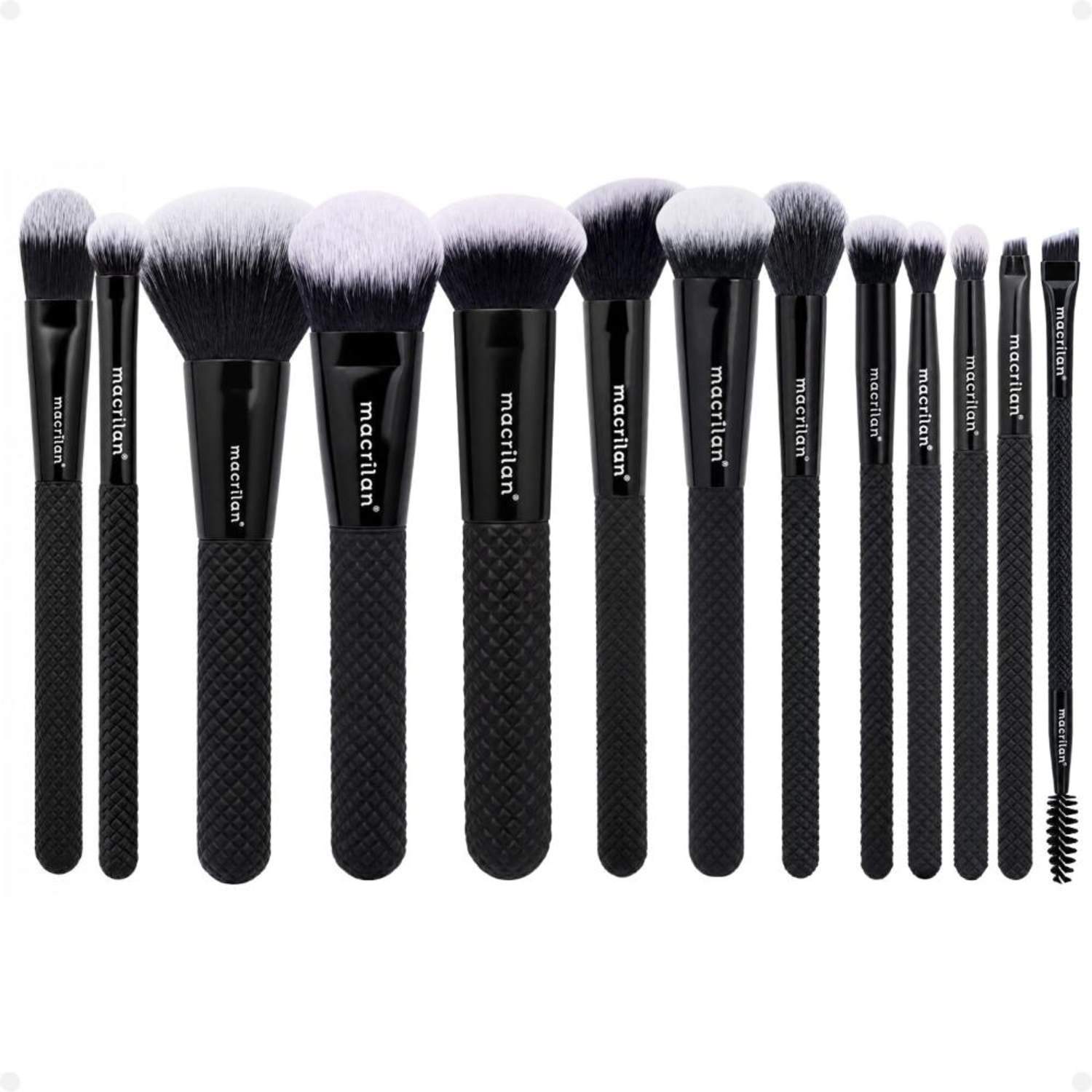 Kit de Pincéis Macrilan Noir Collection: N01, N02, N03, N04, N05, N06, N07, N08, N09, N10, N1, N12 e N13