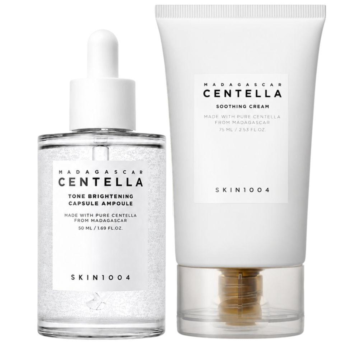Kit Skin1004 Madagascar Centella: Ampola de Cápsula Iluminadora 100ml e Creme Facial 75ml