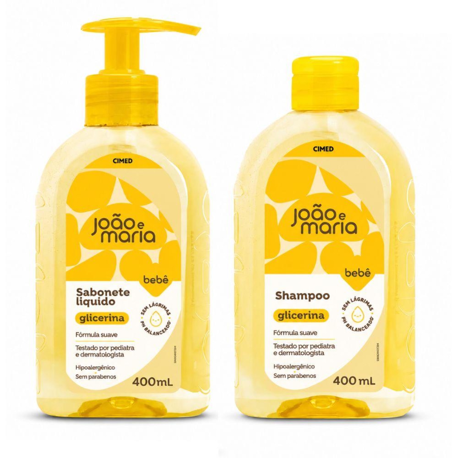 Kit Cimed João e Maria Baby:Sabonete Liquido e Shampoo 400ml