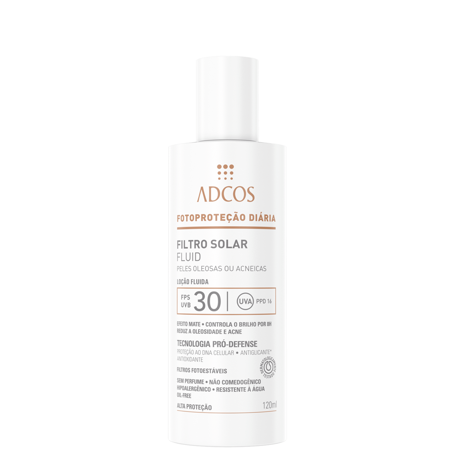 Adcos Fotoproteção Diária Fluid FPS 30 - Protetor Solar 120ml