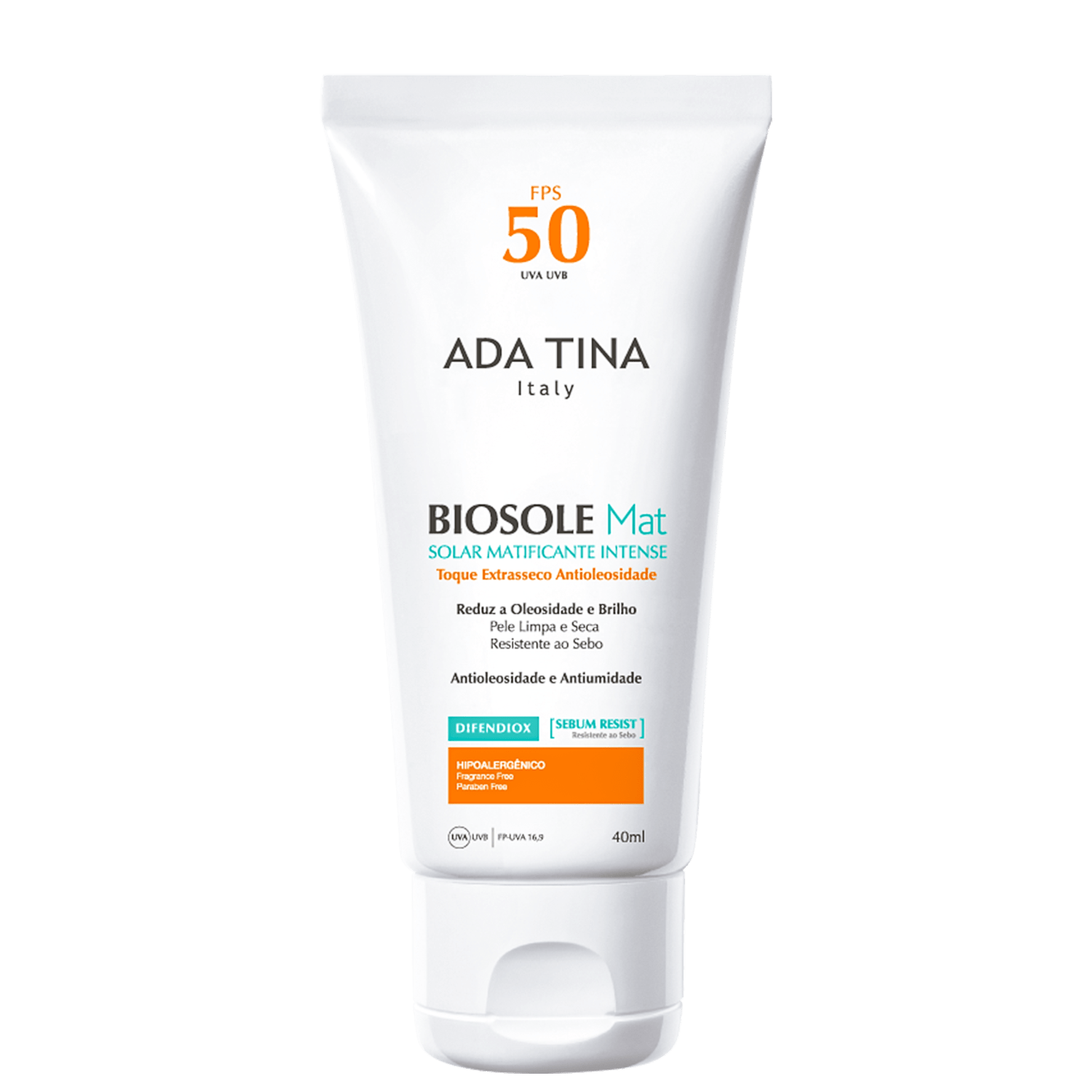 Ada Tina Biosole Mat FPS 50 - Protetor Solar 40ml