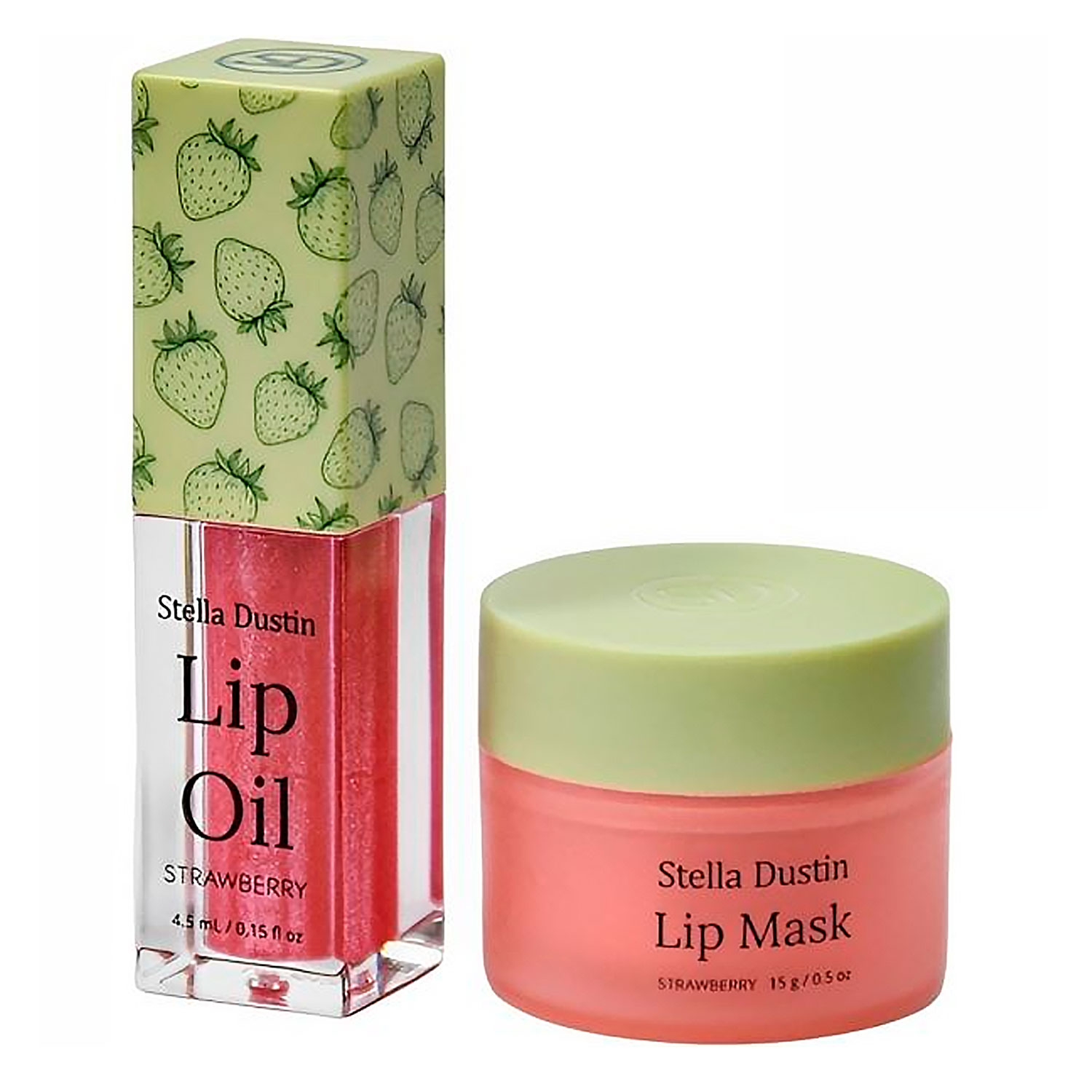 Kit Stella Dustin Lip Oil + Máscara Labial - Morango.