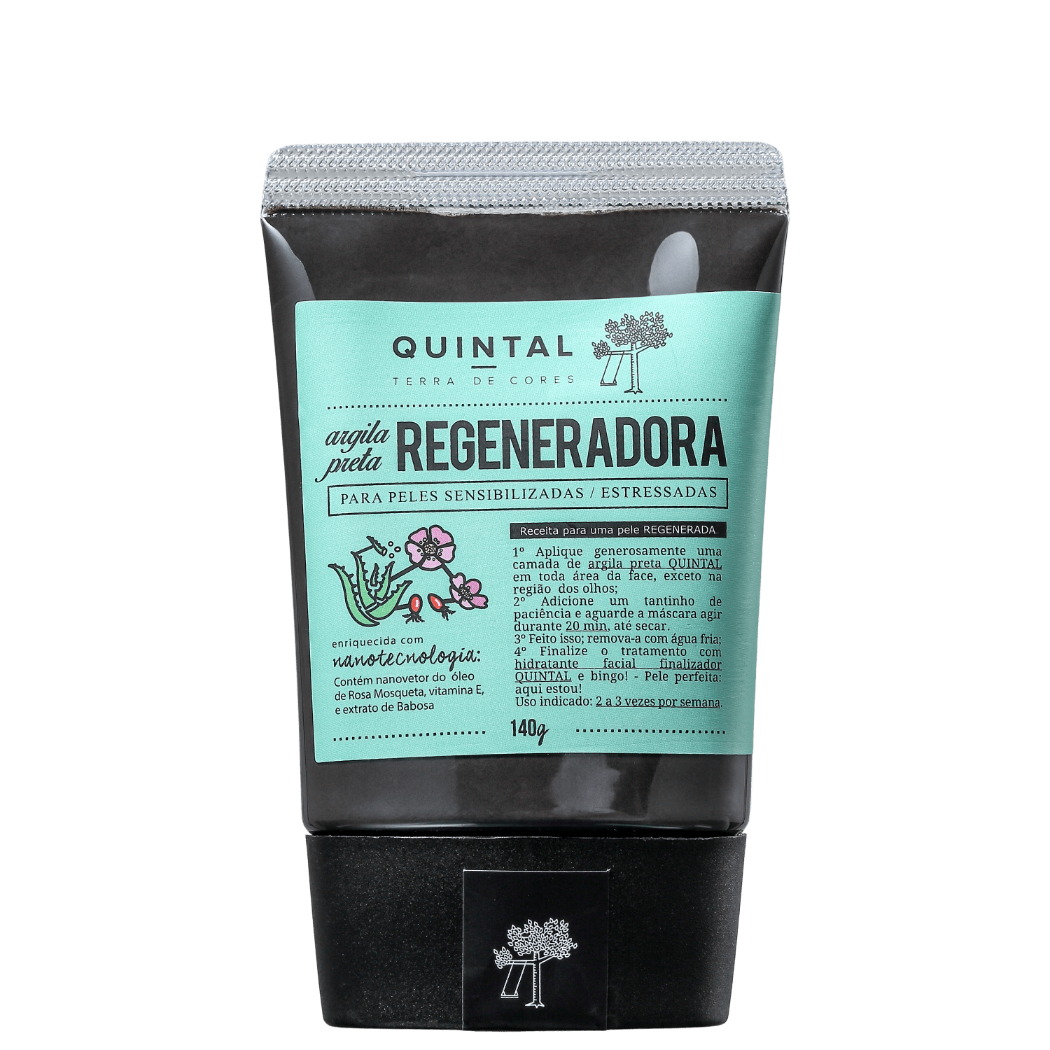 Quintal Argila Preta Regeneradora - Máscara Facial 140g