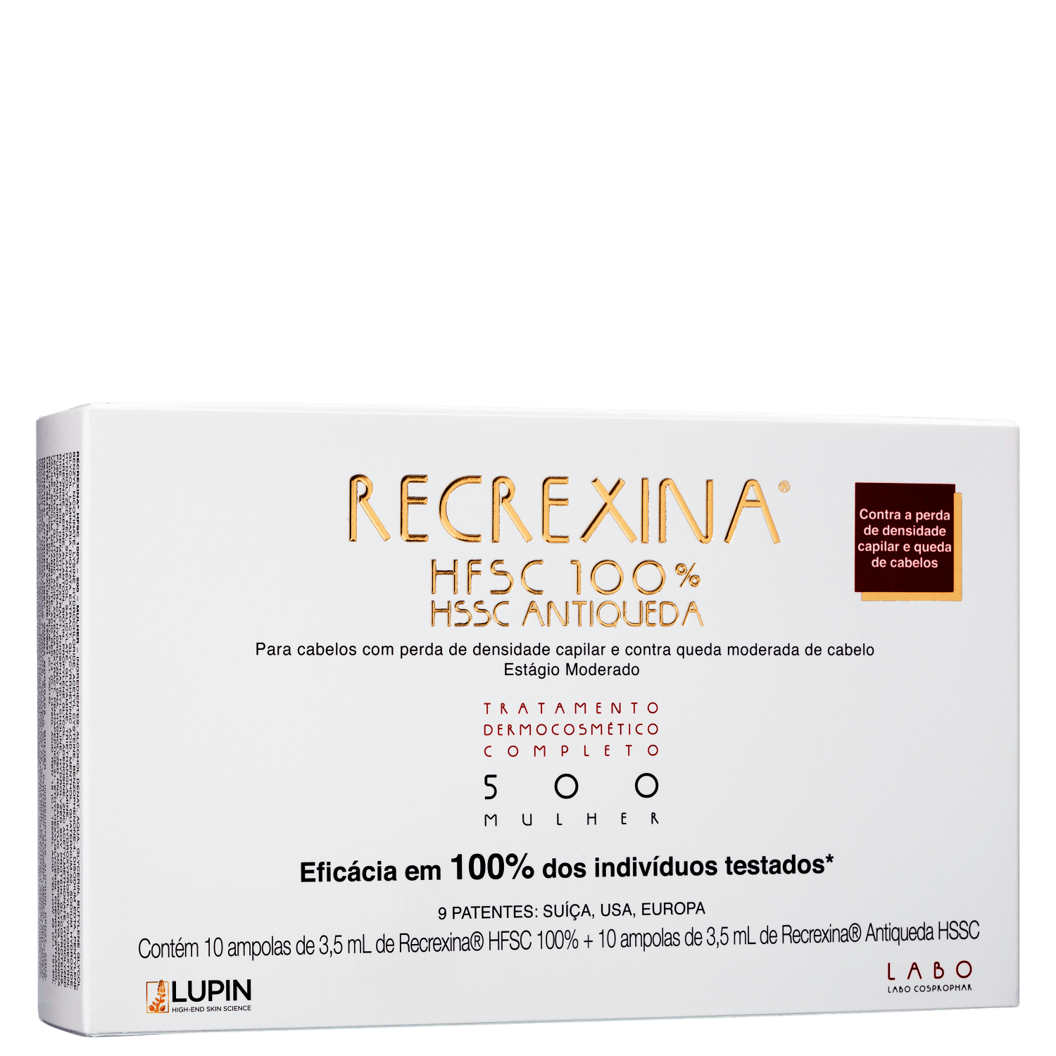 Recrexina HFSC 100% + HSSC 500 Mulher - Ampolas Antiqueda 20x3,5ml