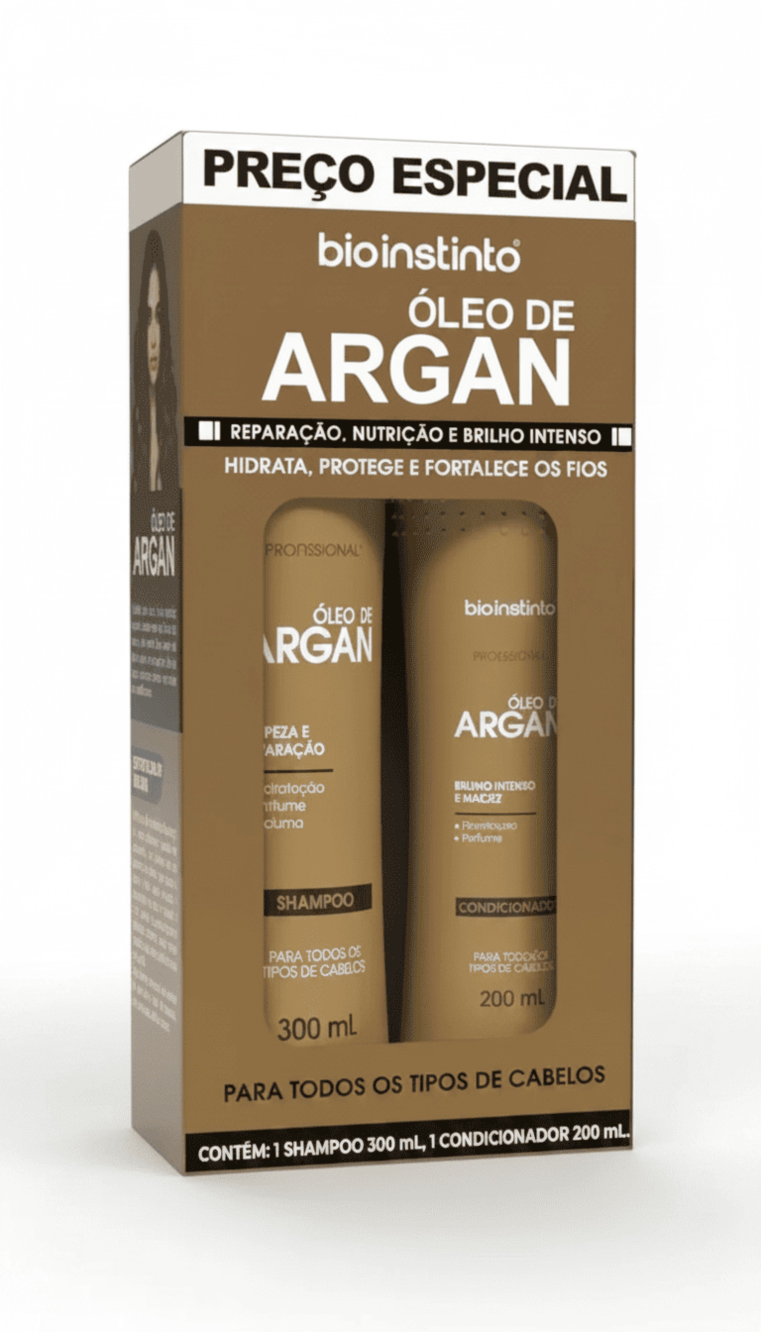 KIT CAPILAR OLEO DE ARGAN SHAMPOO E CONDICIONADOR - BIO INSTINTO