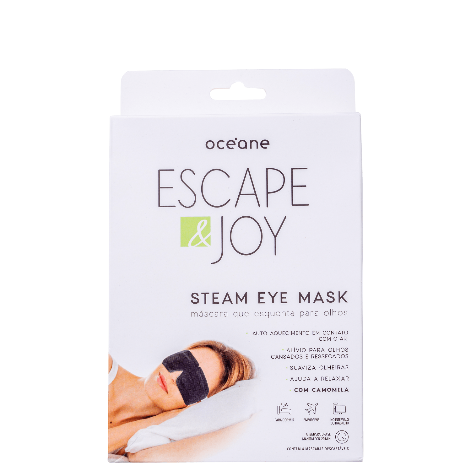 Océane Escape & Joy Steam Eye Mask - Máscara para Área dos Olhos (4 Unidades)