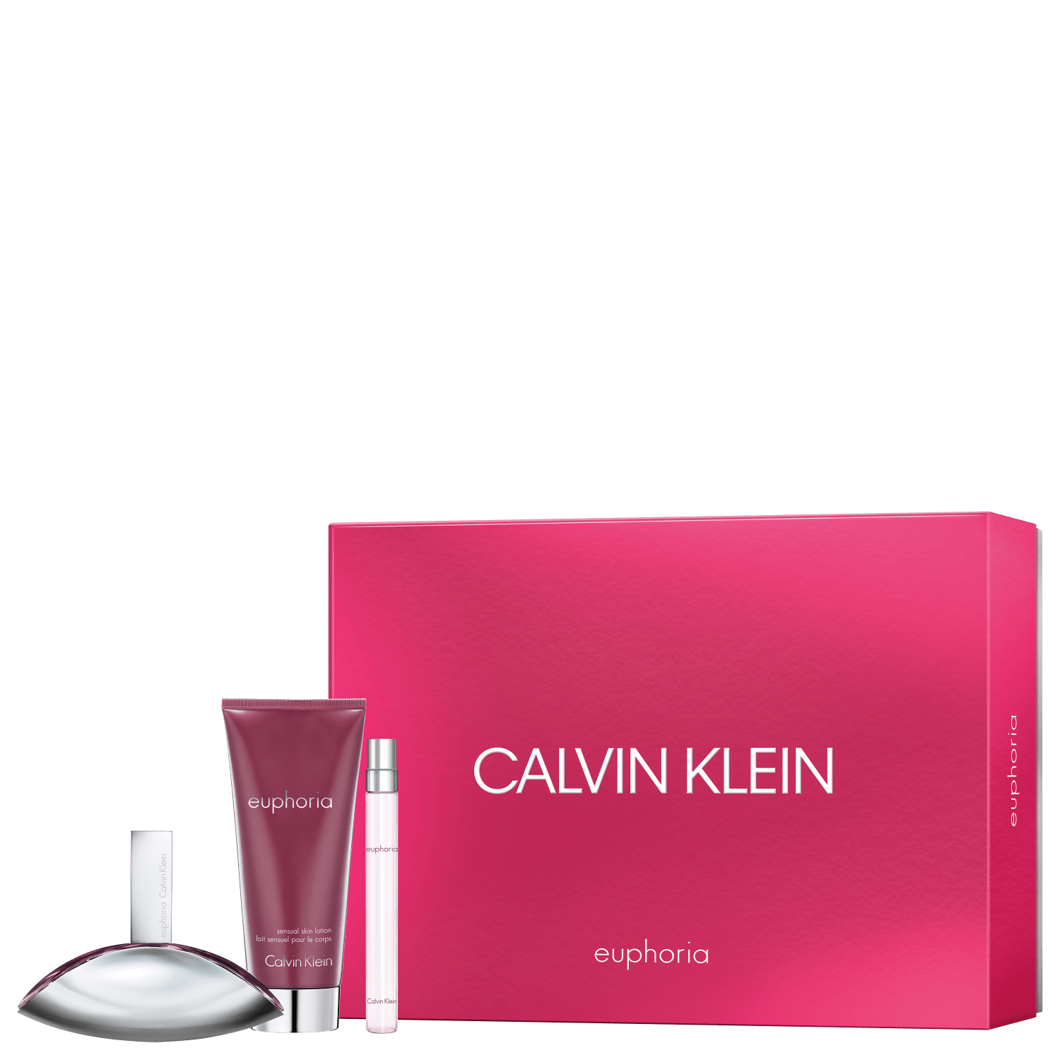 Conjunto Euphoria Calvin Klein Feminino - Eau de Parfum 100ml + Loção Corporal 200ml + Travel Size 10ml