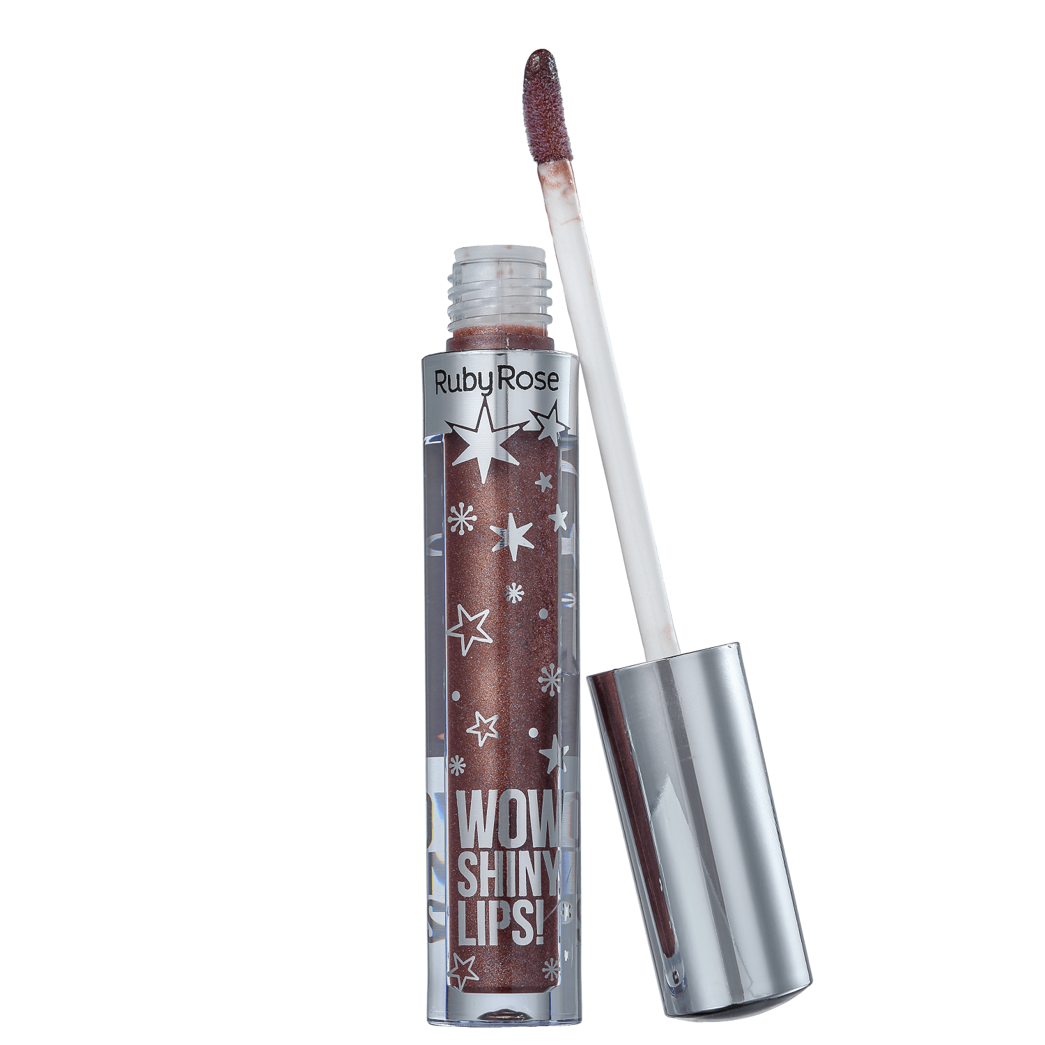 Ruby Rose Wow Shiny Lips 49 Marrom Holográfico - Gloss Labial 3ml