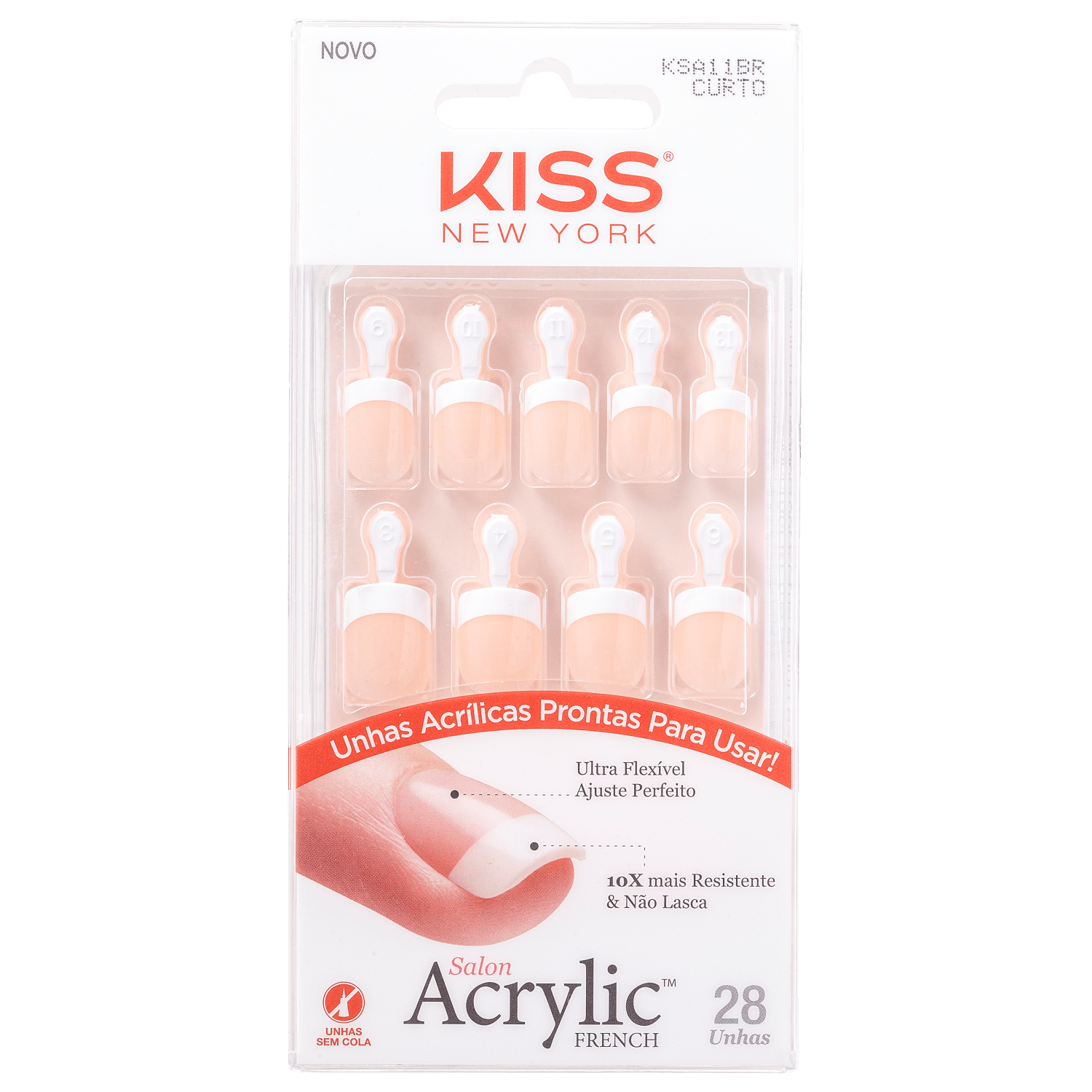 Kiss New York Acrylic French Power Play - Unhas Postiças