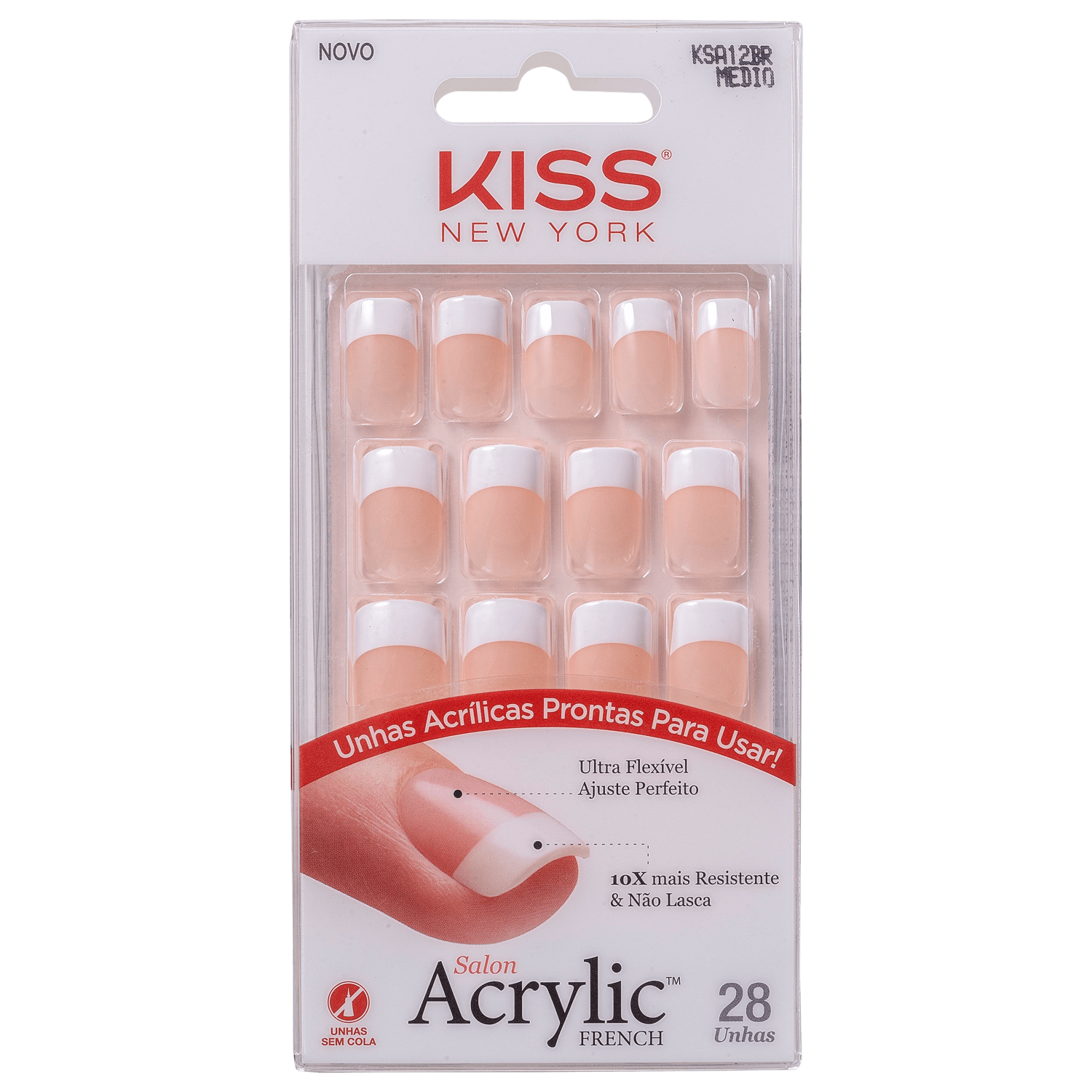 Kiss New York Acrylic French Fame Game - Unhas Postiças