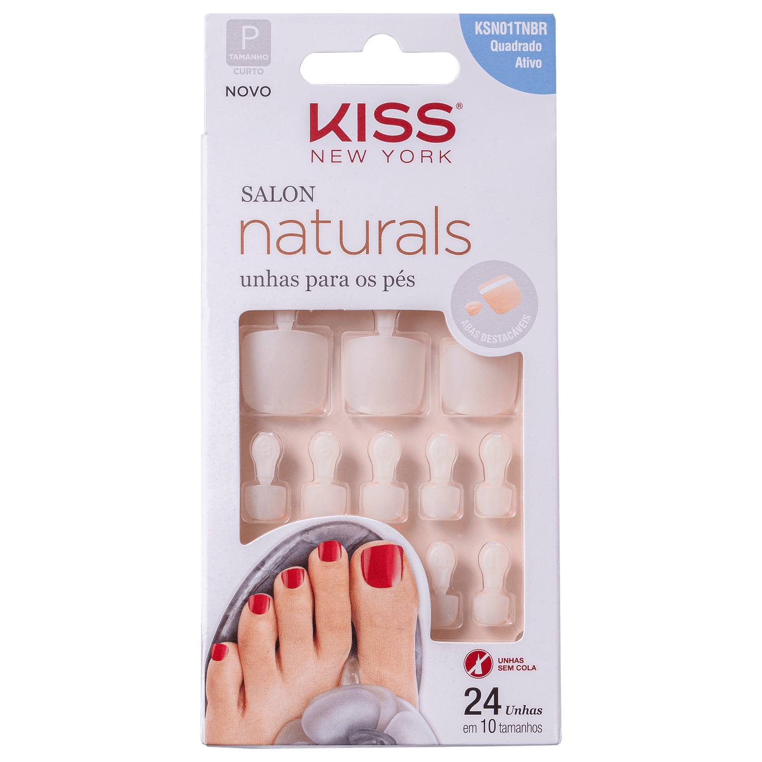 Kiss New York Salon Naturals - Unhas Postiças para Pés