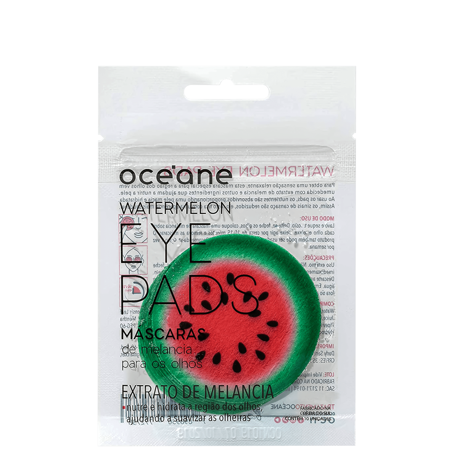 Océane Watermelon Eye Pads - Máscara para Área dos Olhos (10 Unidades)