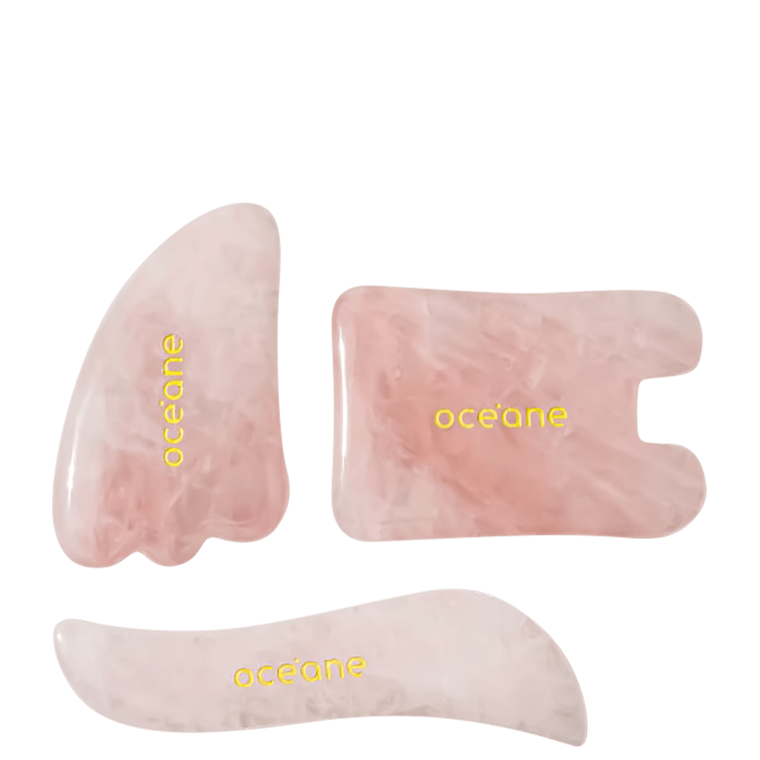 Kit Océane Rose Quartz Gua Sha Set (3 Produtos)