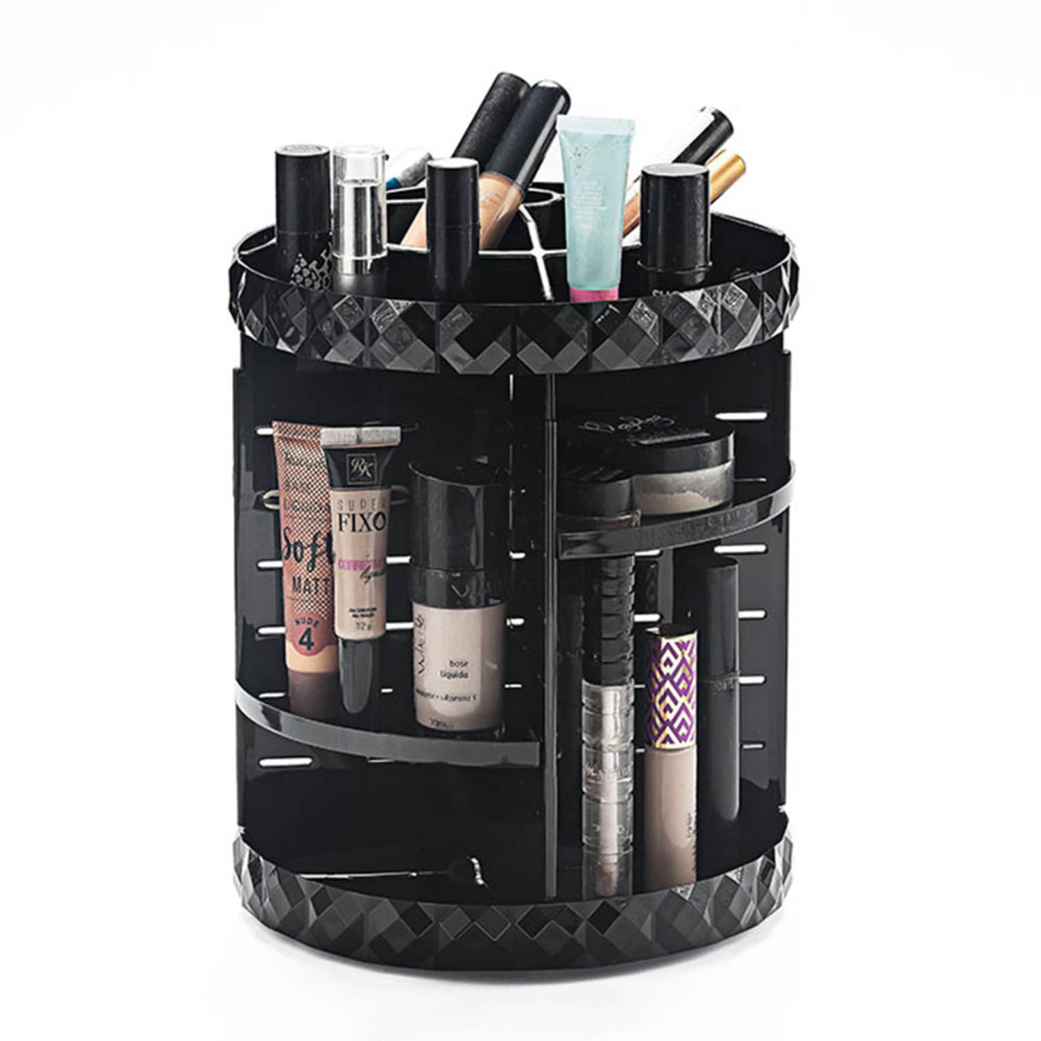 Organizador Giratório Black para Maquiagem e Cosméticos Diamond