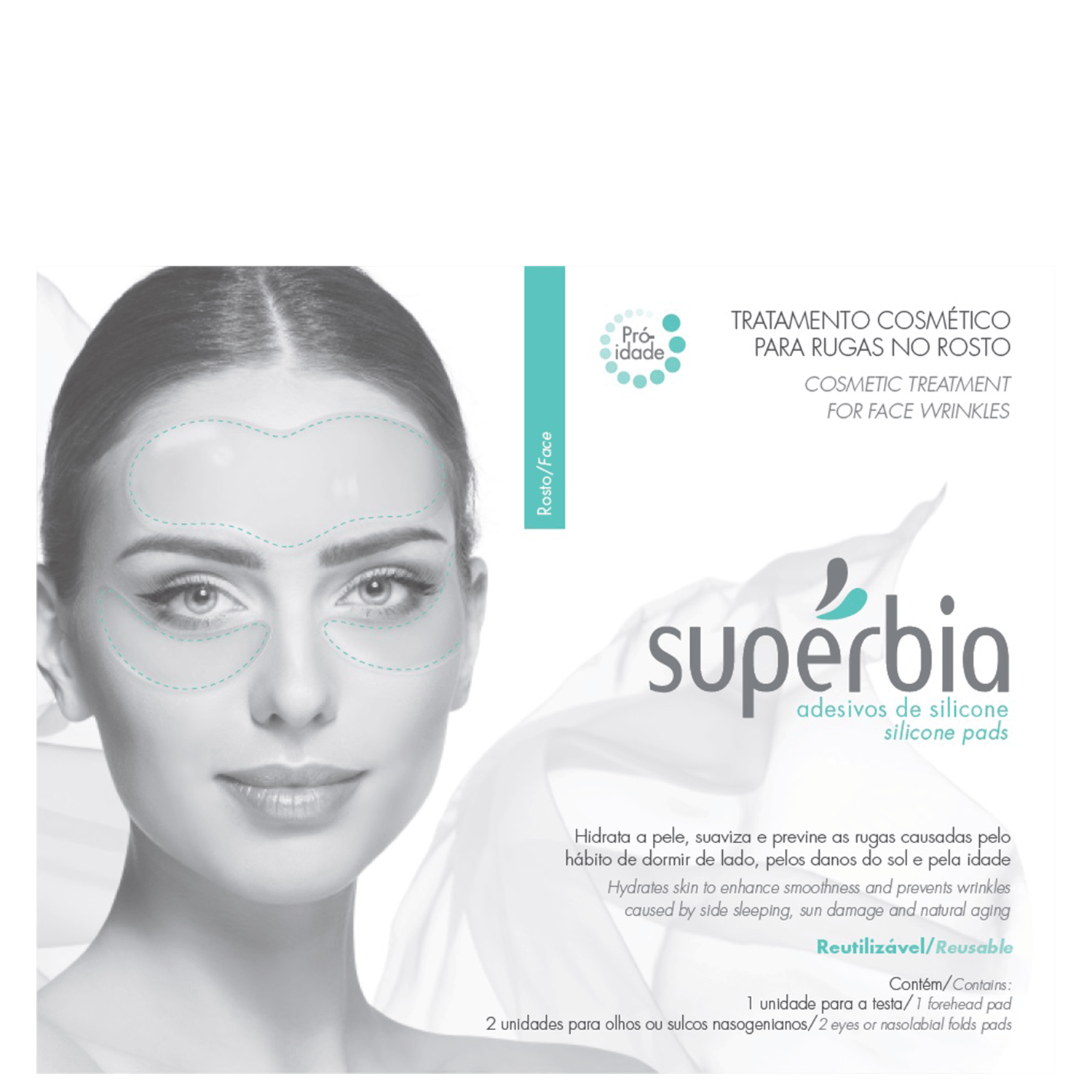 Supérbia Adesivos de Silicone Rosto - Tratamento Redutor de Linhas (3 Unidades)