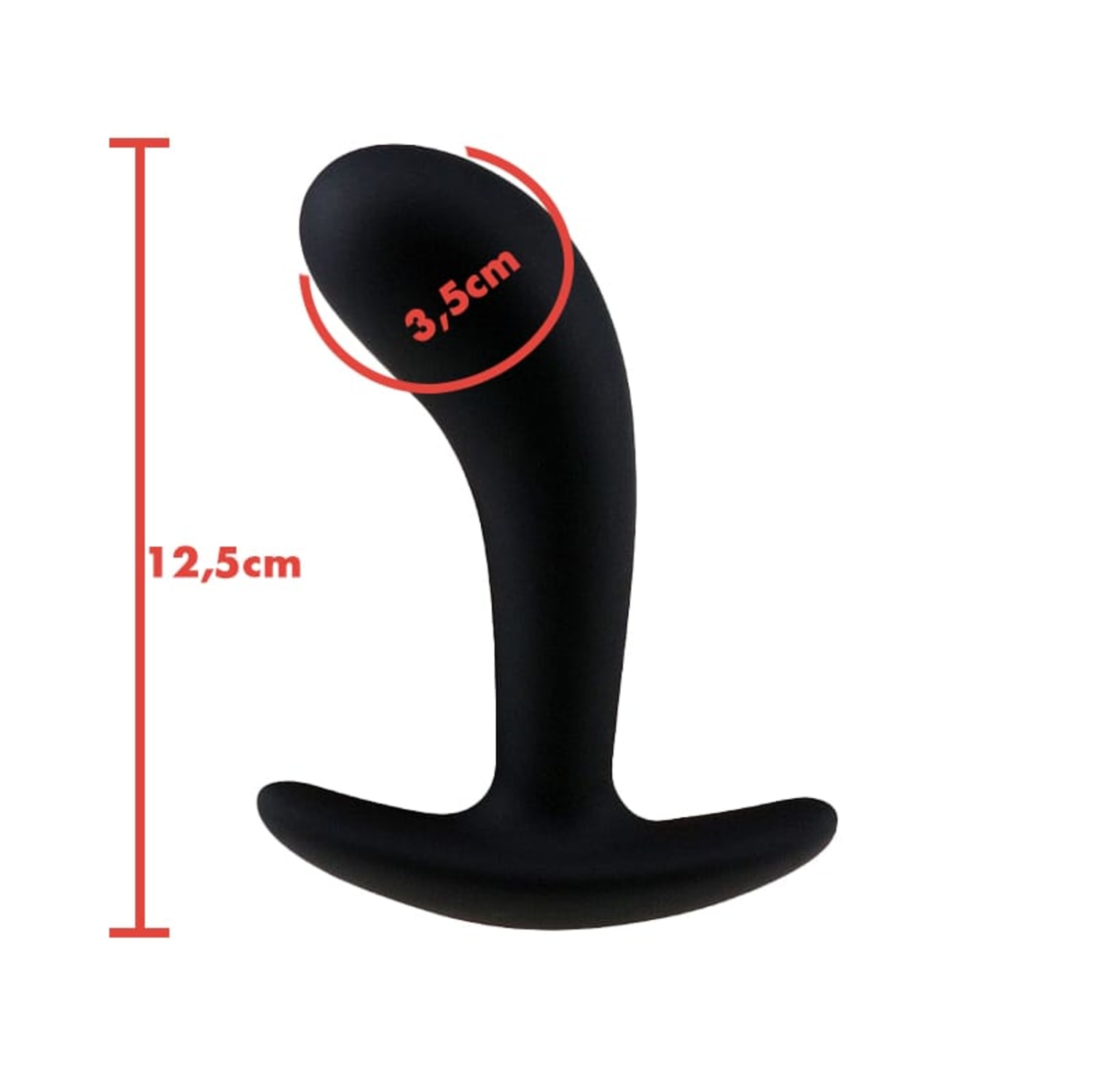 Plug Anal e Estimulador de Próstata em Silicone 12,5x3,5 Cm