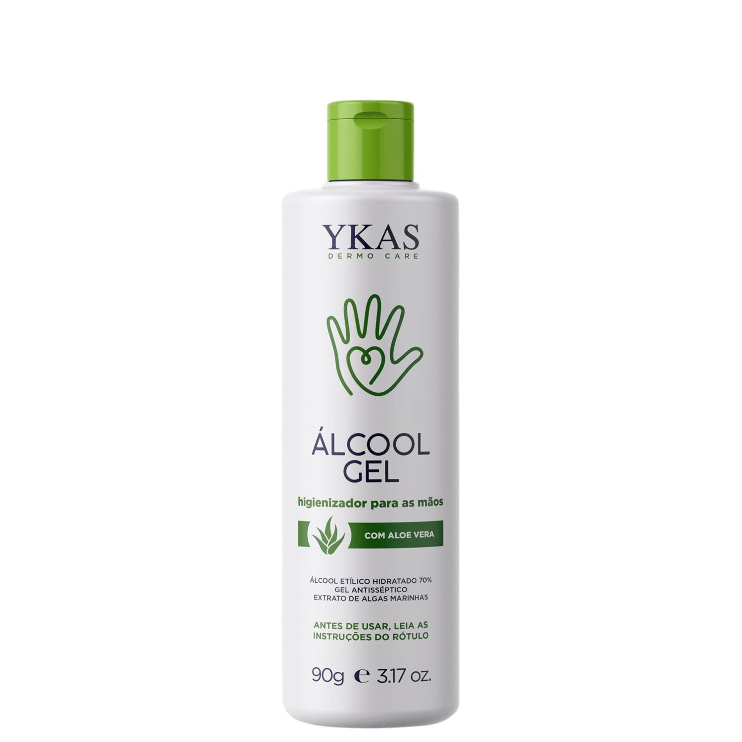 Ykas Aloe Vera Álcool Gel 70% - Gel Antisséptico 90g