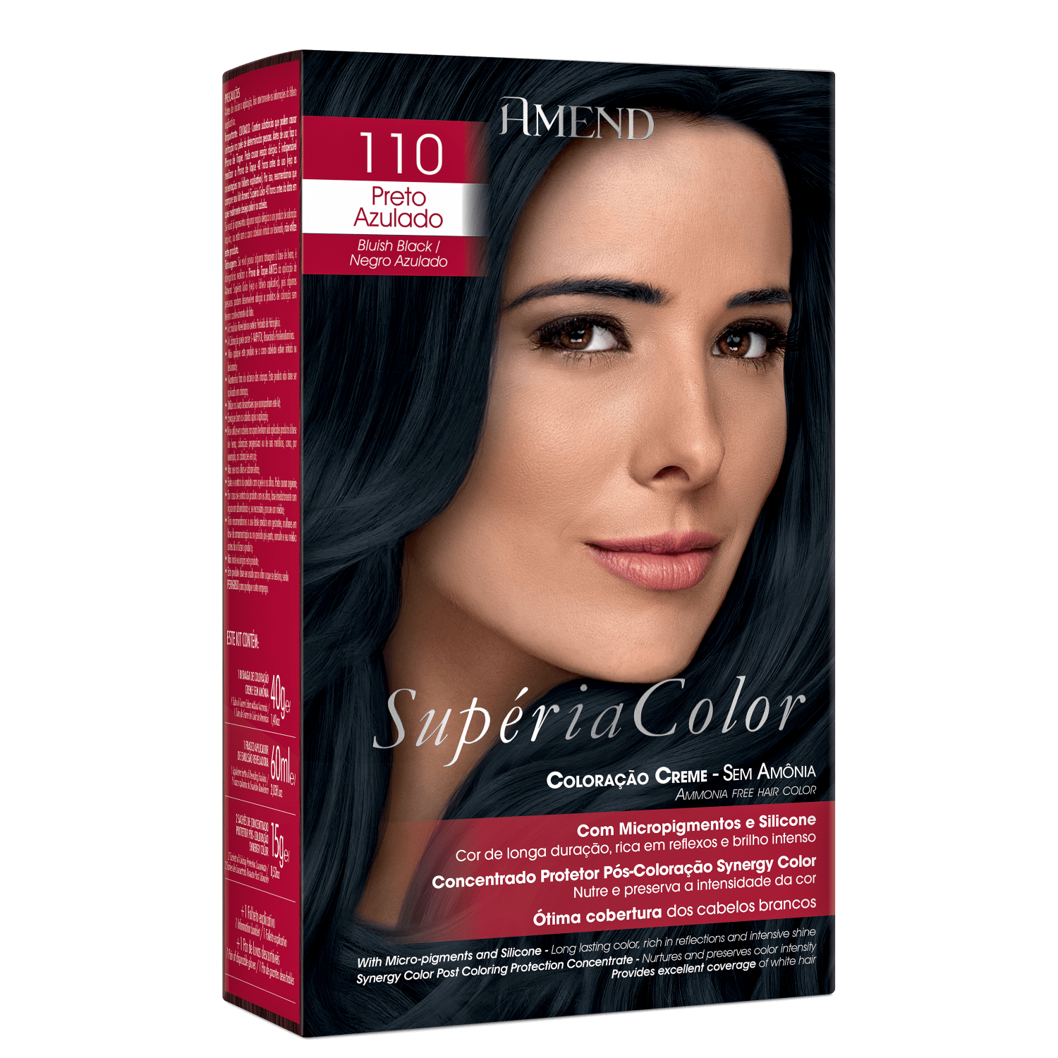 Amend Supéria Color 110 Preto Azulado - Tonalizante