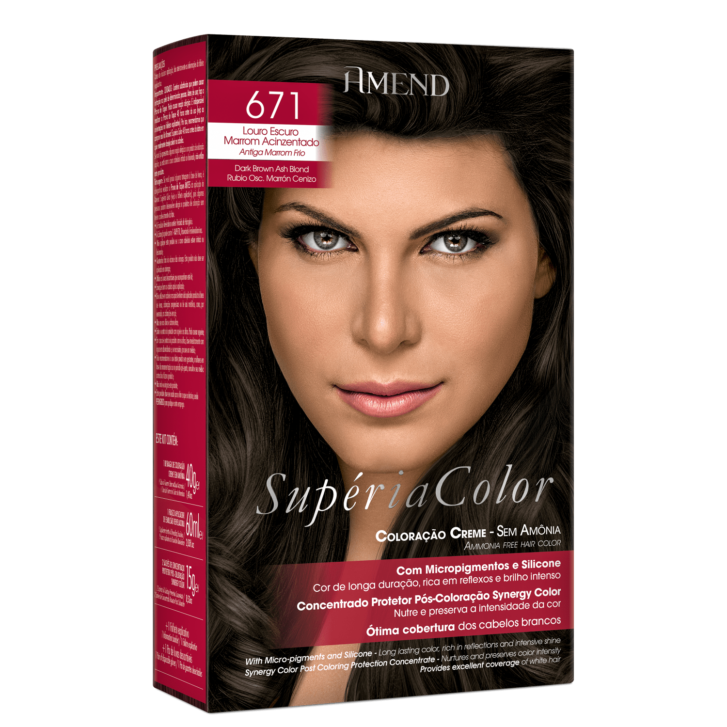 Amend Supéria Color 671 Louro Escuro Marrom Acinzentado - Tonalizante
