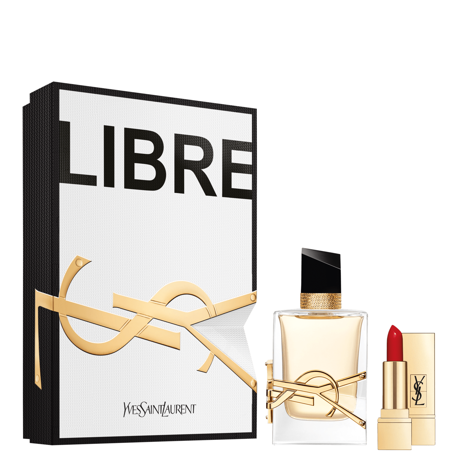 Conjunto Libre Yves Saint Laurent Feminino - Eau de Parfum 50ml + Batom Mini Rouge Pur Couture 01
