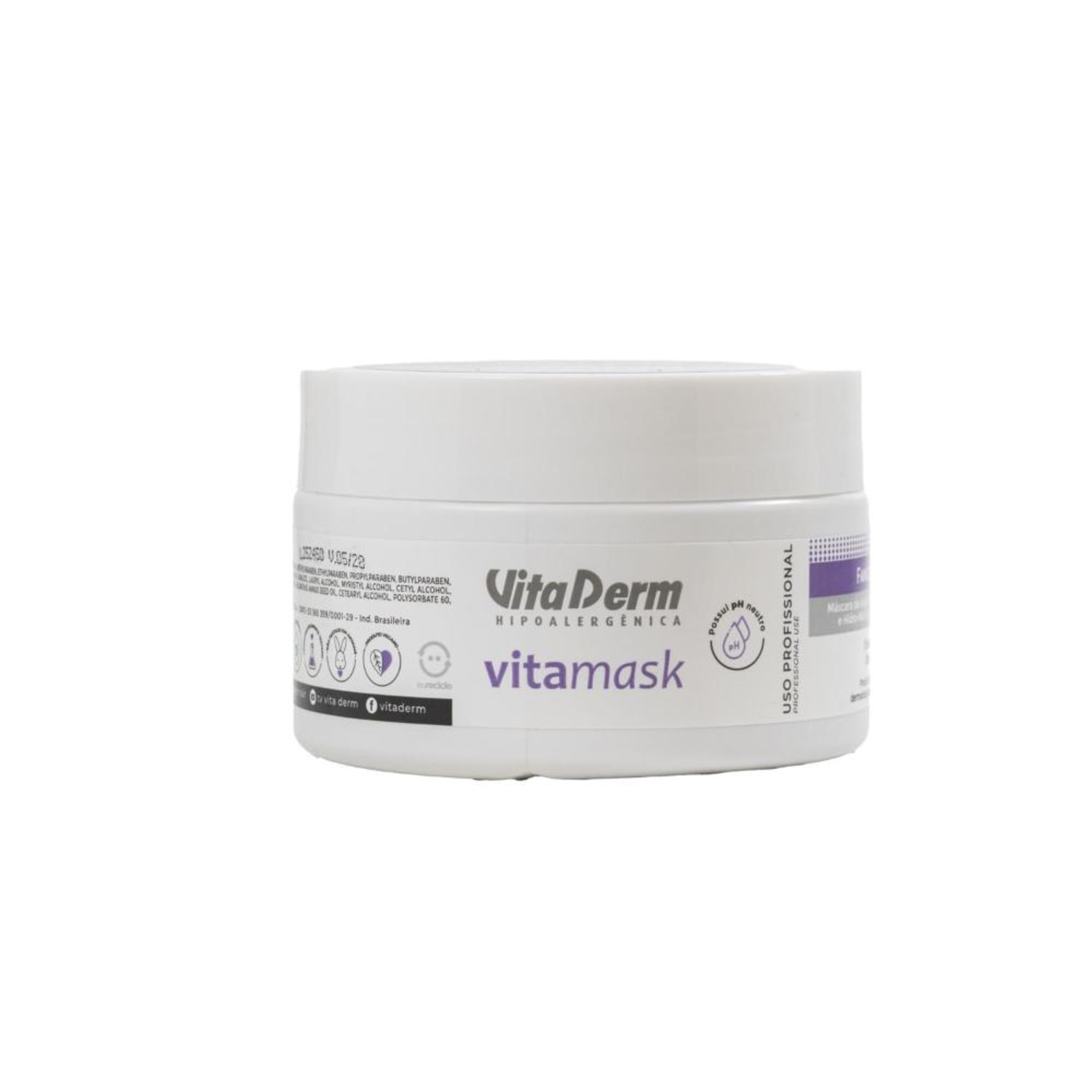 Vita Derm Hipoalergênica VitaMask Fango Cream Máscara 240g