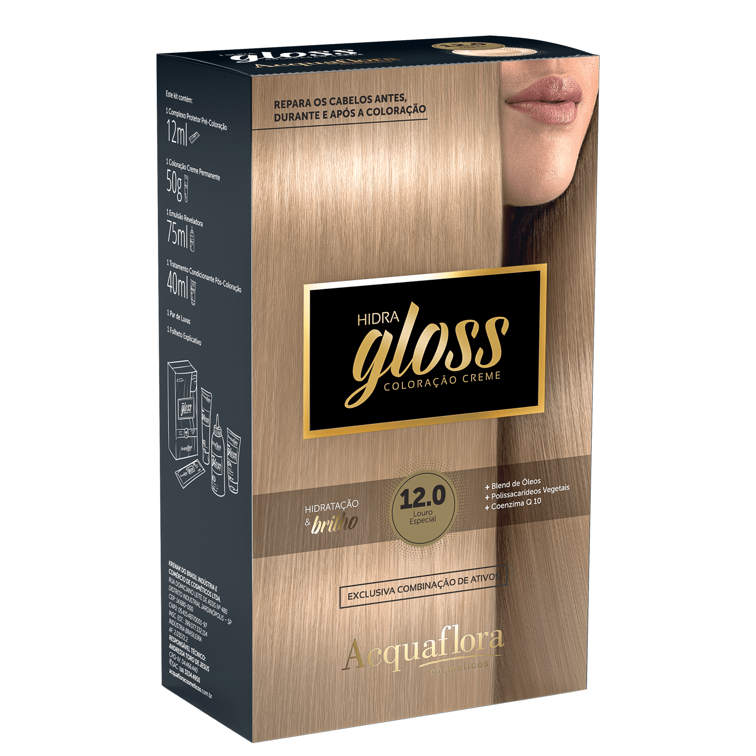 Acquaflora Hidra Gloss 12.0 Louro Especial - Coloração Permanente 177g