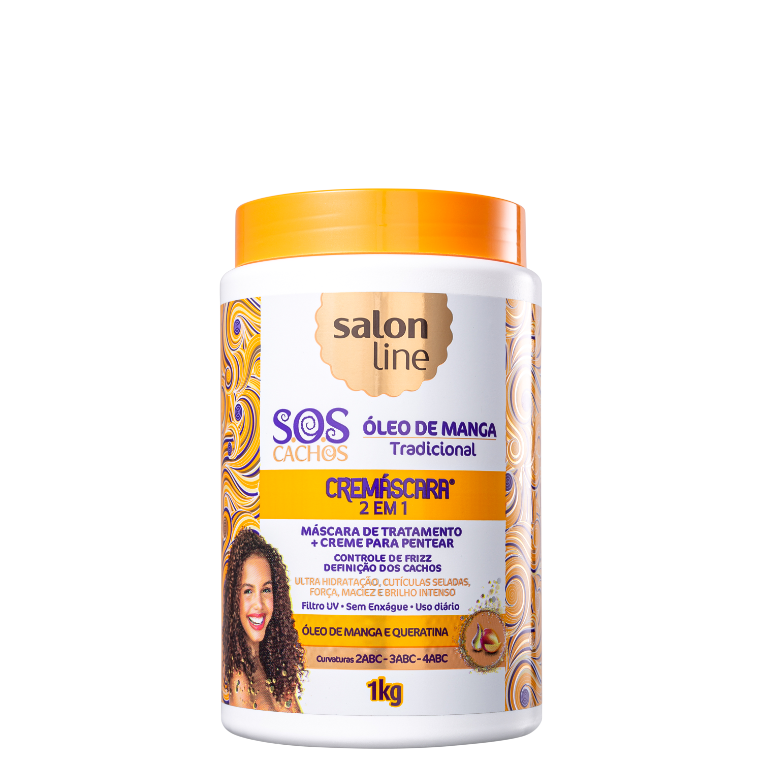 Salon Line S.O.S Cachos Óleo de Manga Cremáscara 2 em 1 - Creme Multifuncional 1000g