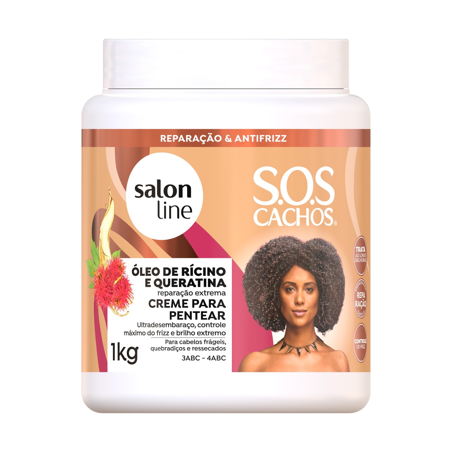 Salon Line S.O.S Cachos Rícino e Queratina - Creme de Pentear 1000g