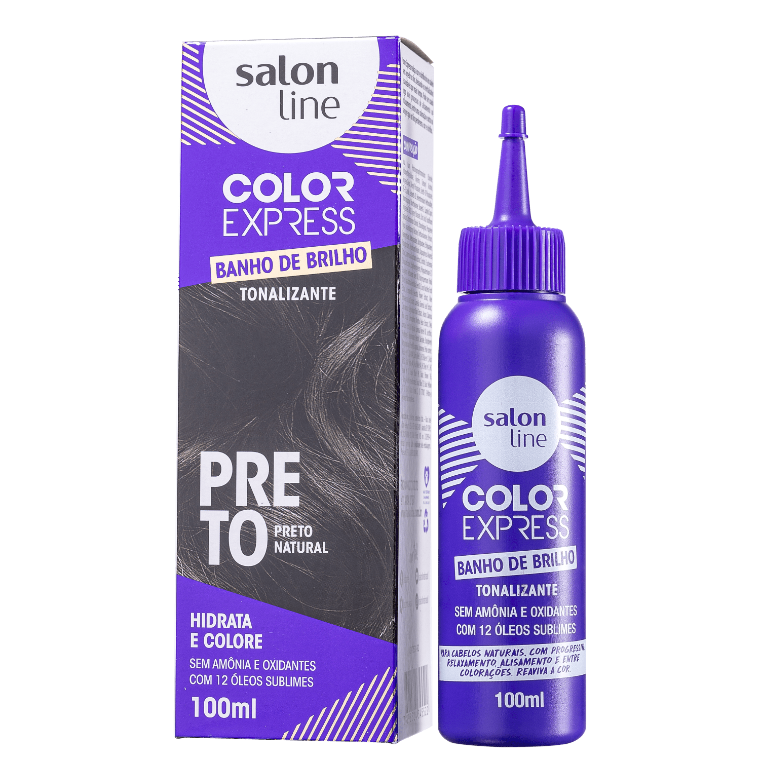 Kit Salon Line Color Express Preto Natural - Tonalizante