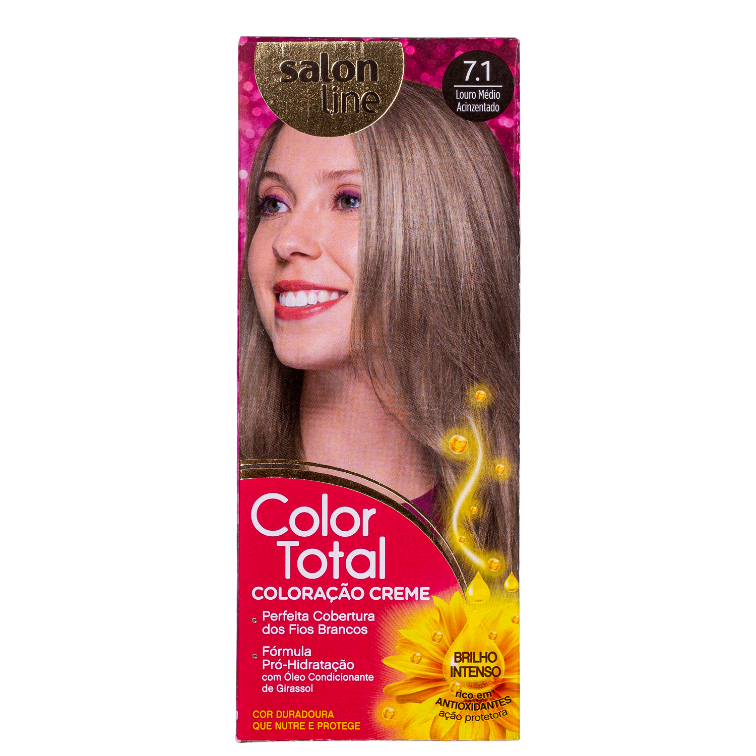 Kit Salon Line Color Total 7.1 Louro Médio Acinzentado - Coloração Permanente