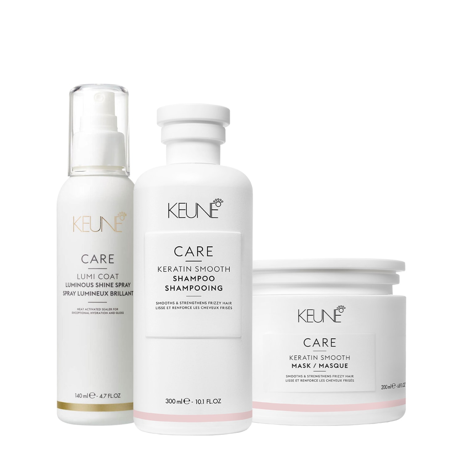 Kit Keune Care Keratin Smooth + Lumi Coat (3 Produtos)