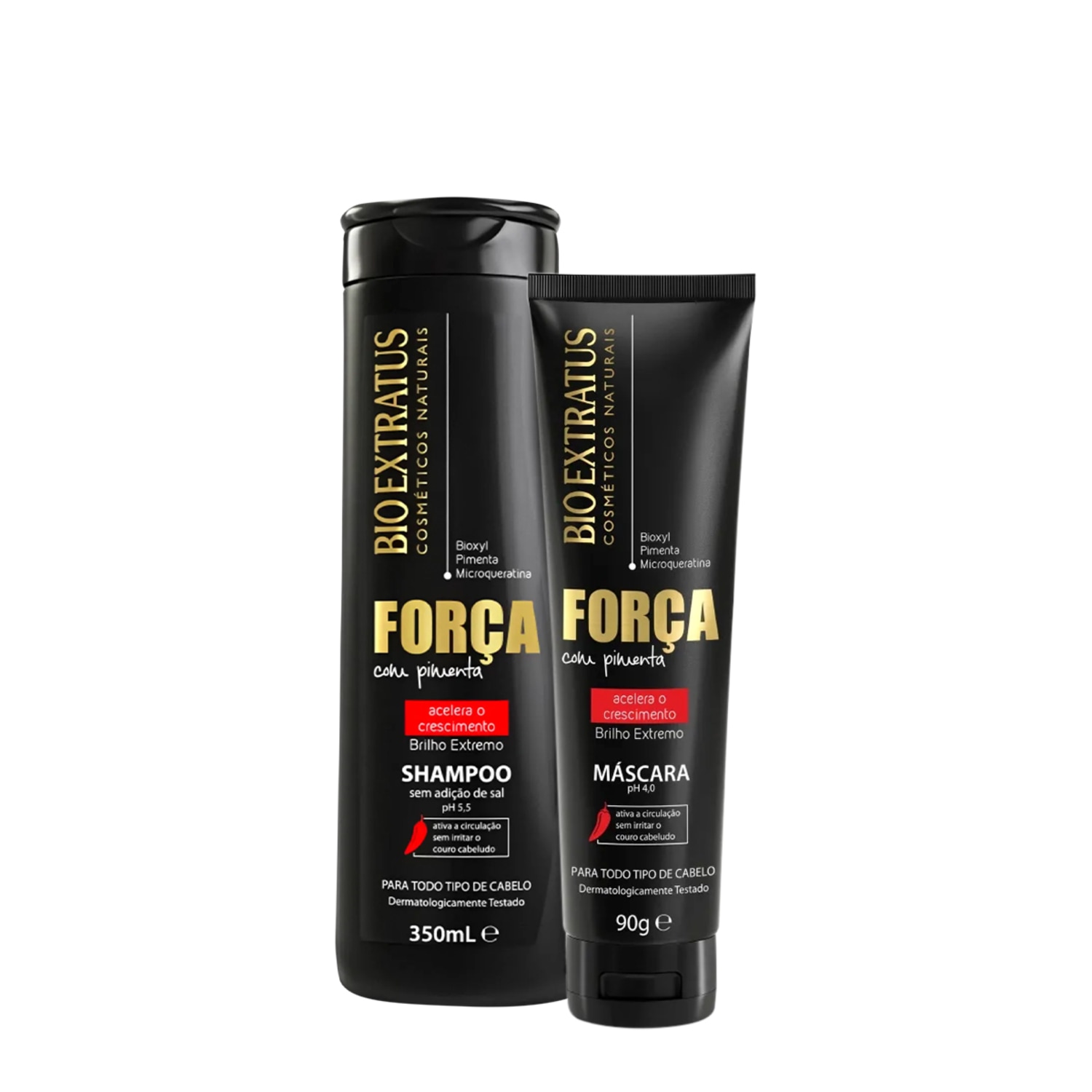 Kit Bio Extratus Força Com Pimenta Shampoo e Máscara P (2 produtos)