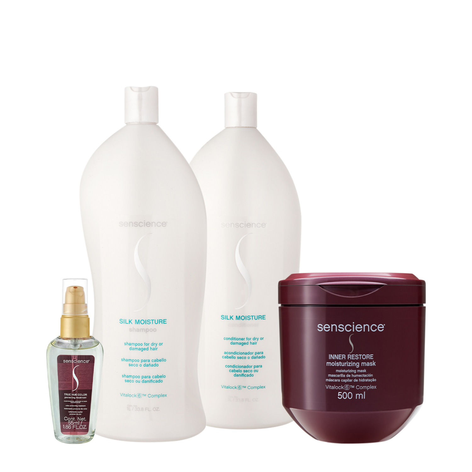 Kit Senscience Silk Moisture True Hue Inner Restore Salon (4 Produtos)