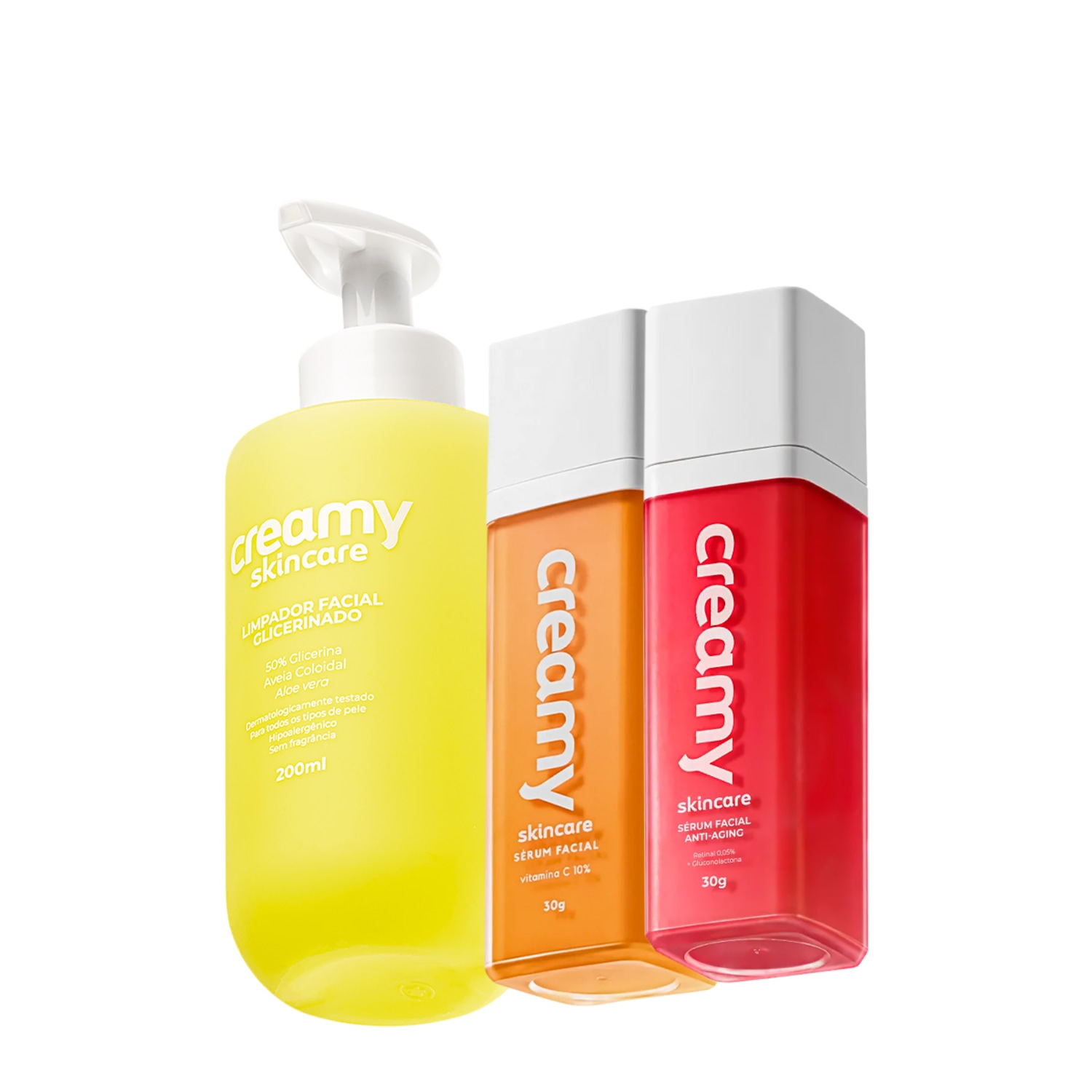 Kit Creamy Limpador Glicerinado Vitamina C Retinal (3 Produtos)