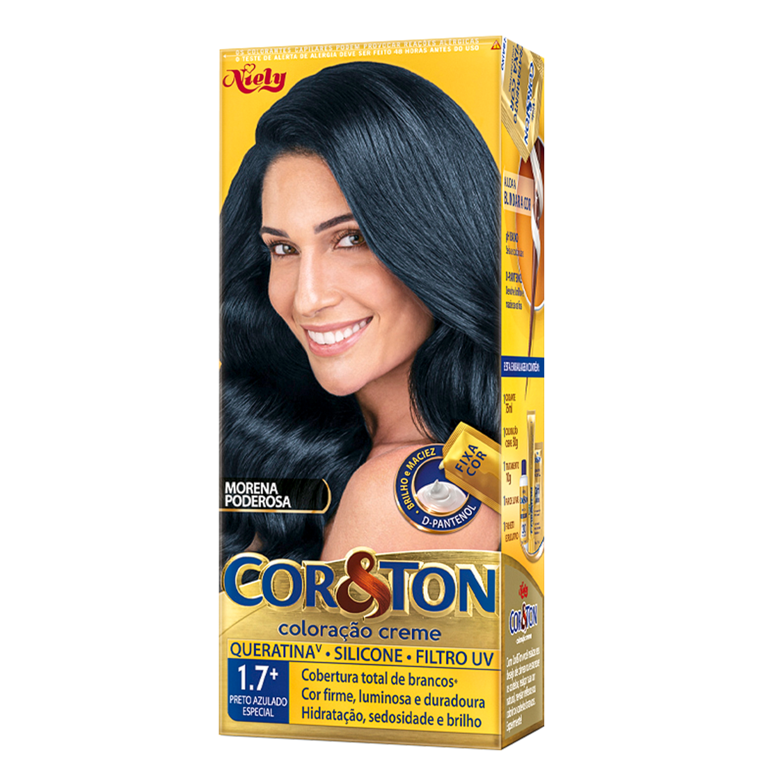 Niely Cosméticos Cor & Ton 1.7 Preto Azulado Especial - Coloração Permanente