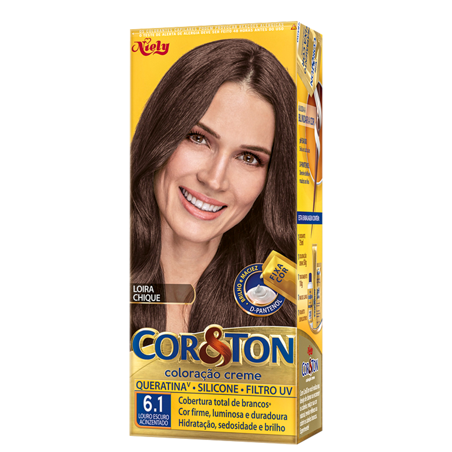 Niely Cosméticos Cor & Ton 6.1 Louro Escuro Acinzentado - Coloração Permanente