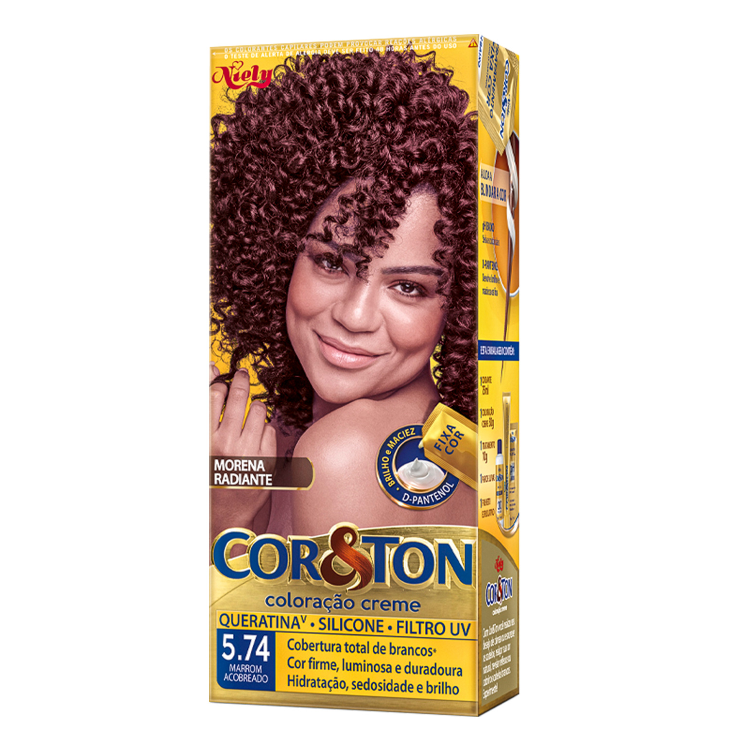 Niely Cosméticos Cor & Ton 5.74 Marrom Acobreado - Coloração Permanente
