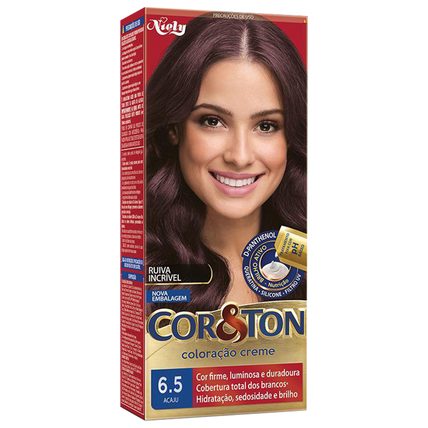 Niely Cosméticos Cor & Ton 6.5 Acaju - Coloração Permanente 