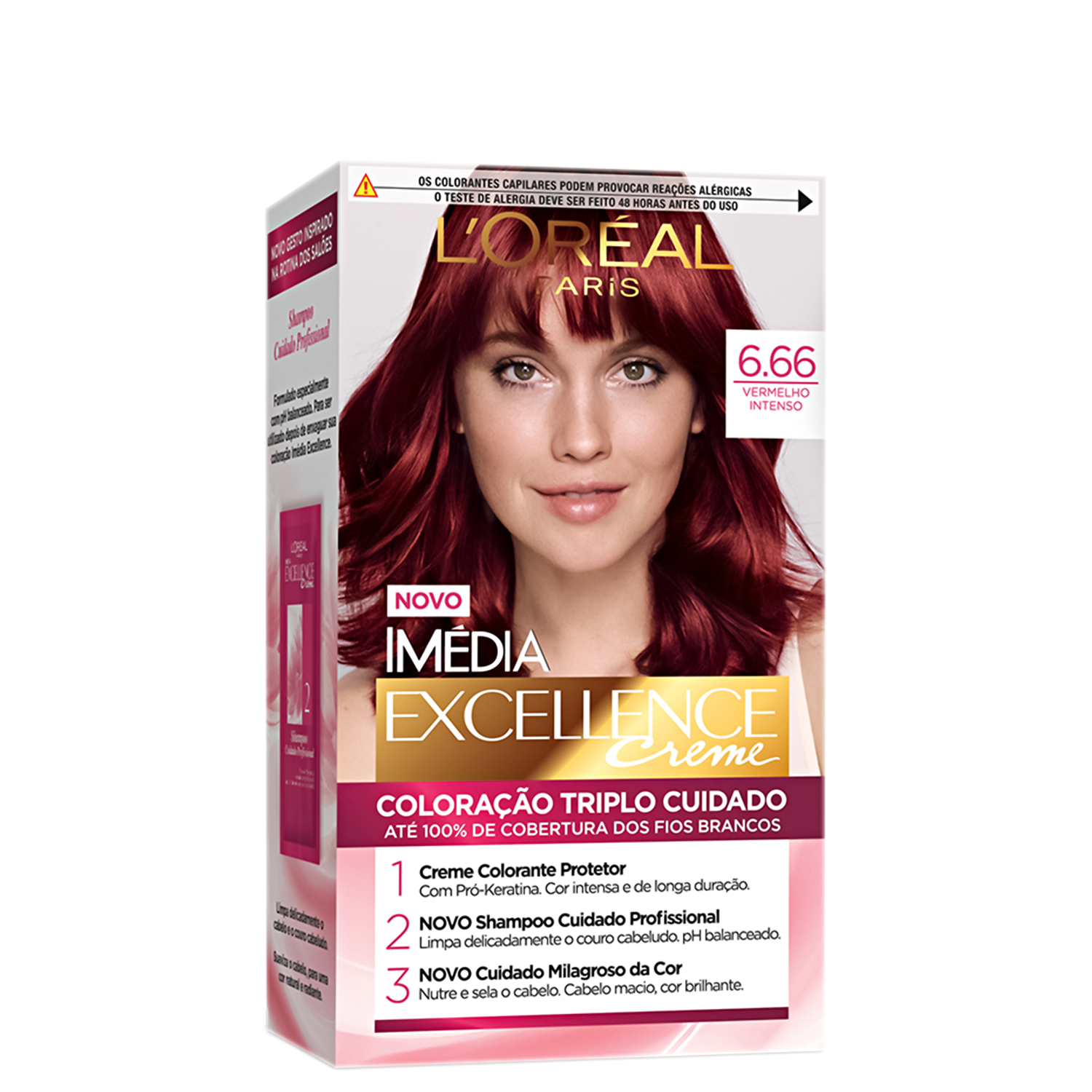 Imedia Excellence Creme 6.66 Vermelho Acetinado - Coloração