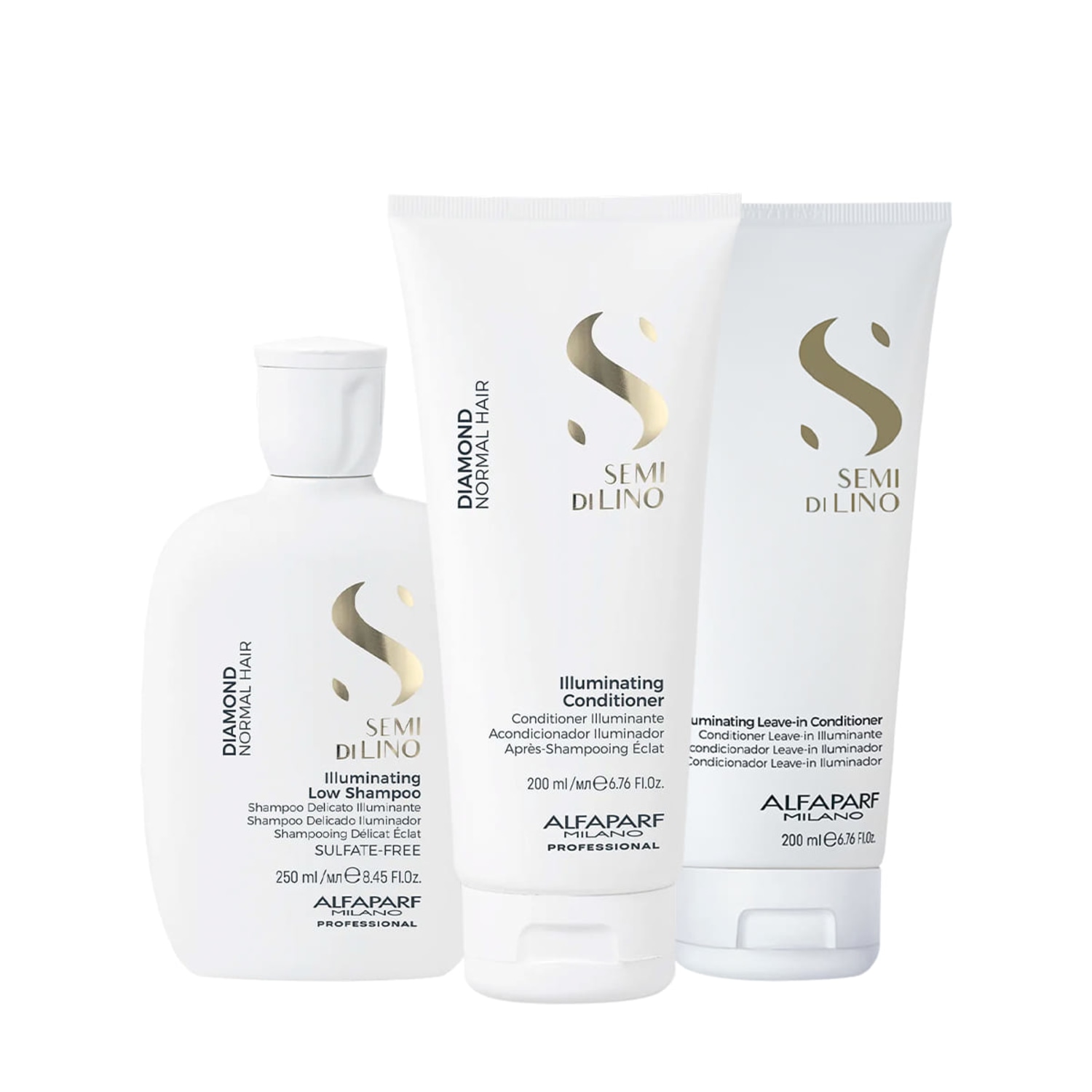 Kit Alfaparf Semi di Lino Diamond Illuminating - Luminosidade e Proteção Diária (3 produtos)